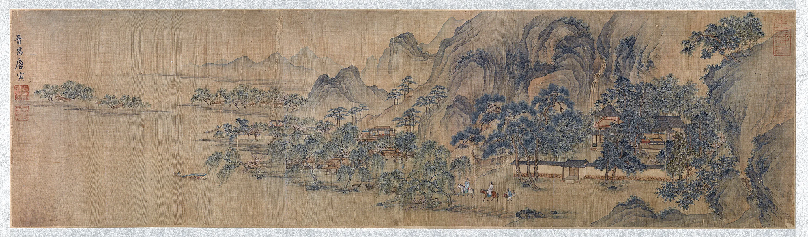 明唐寅《江南春游图》卷