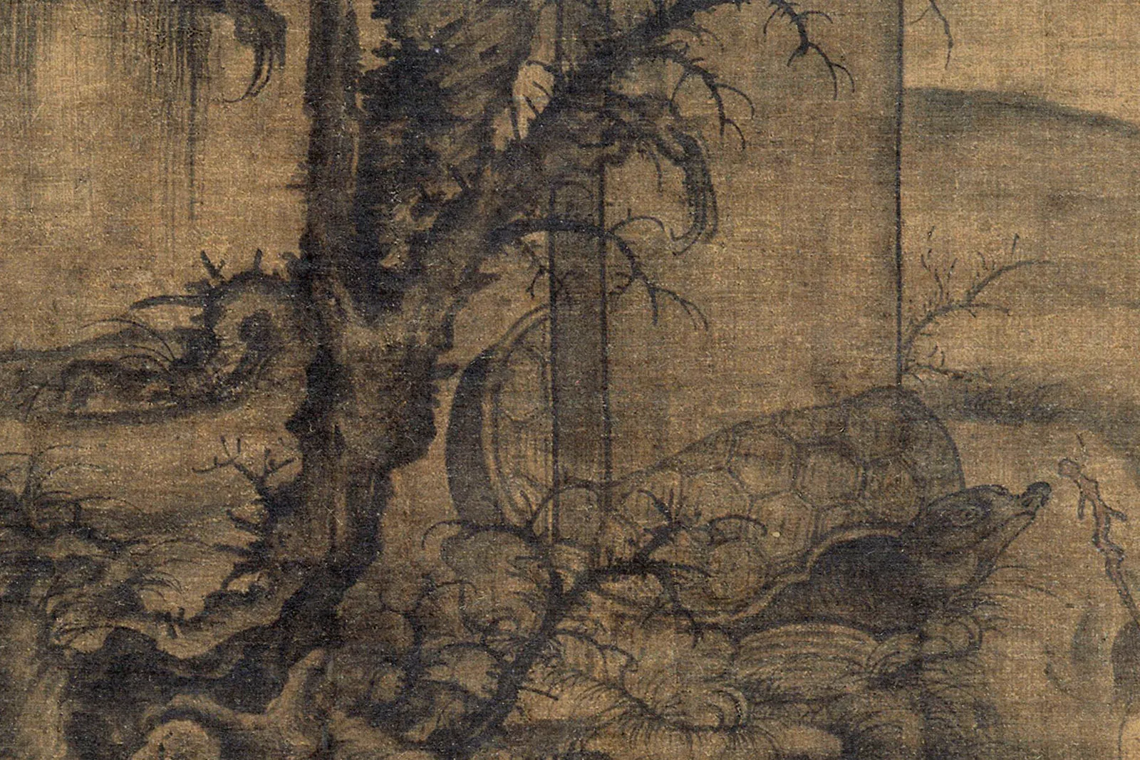 李成《读碑窠石图》局部 (3)