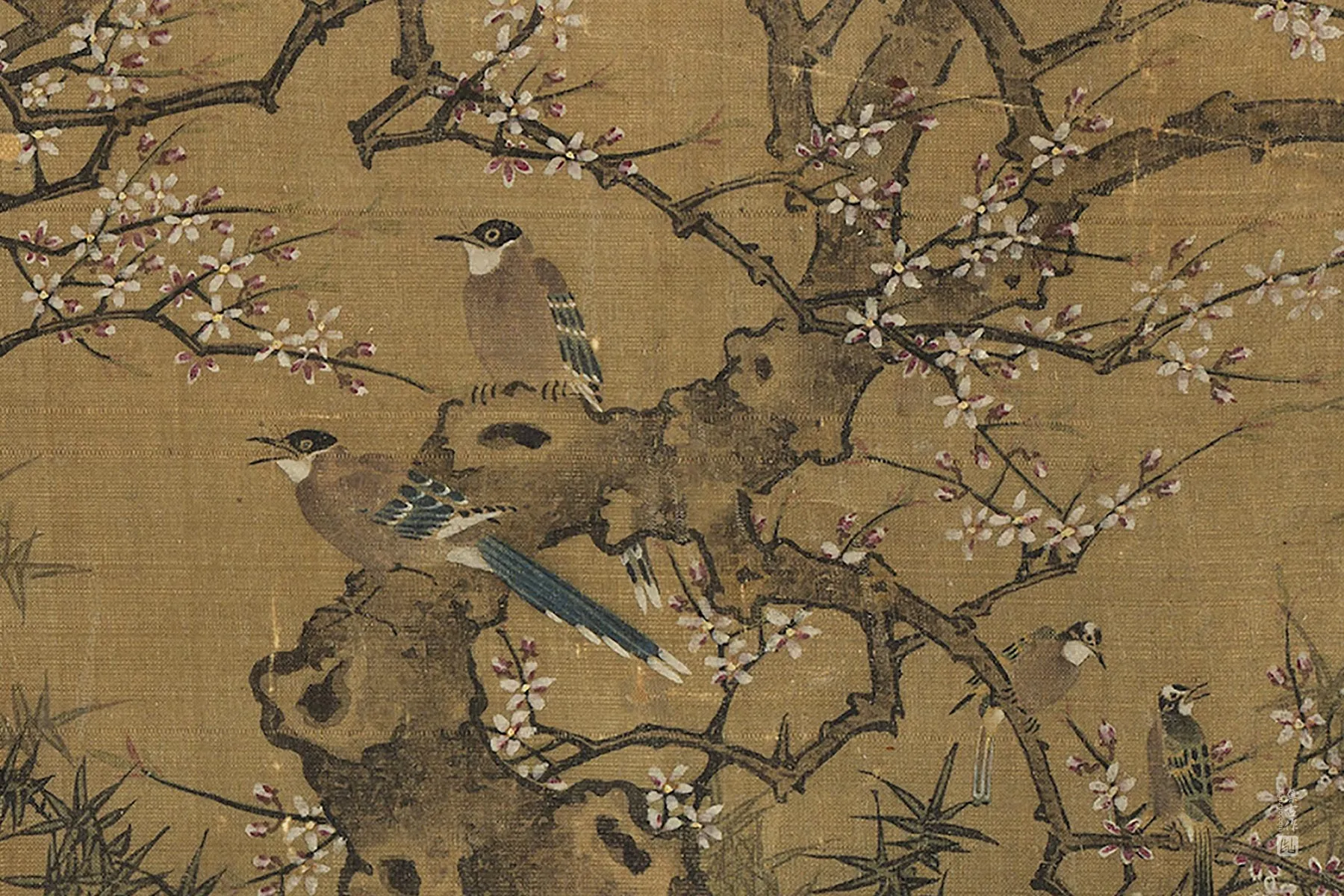 宋李迪翎毛花卉轴局部 (3)