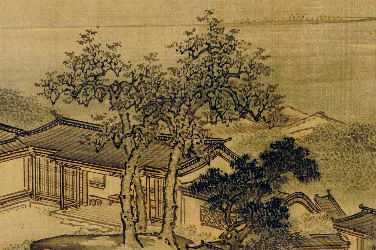 清·袁耀山水楼阁界画《邗江胜览图》高清图局部 (6)