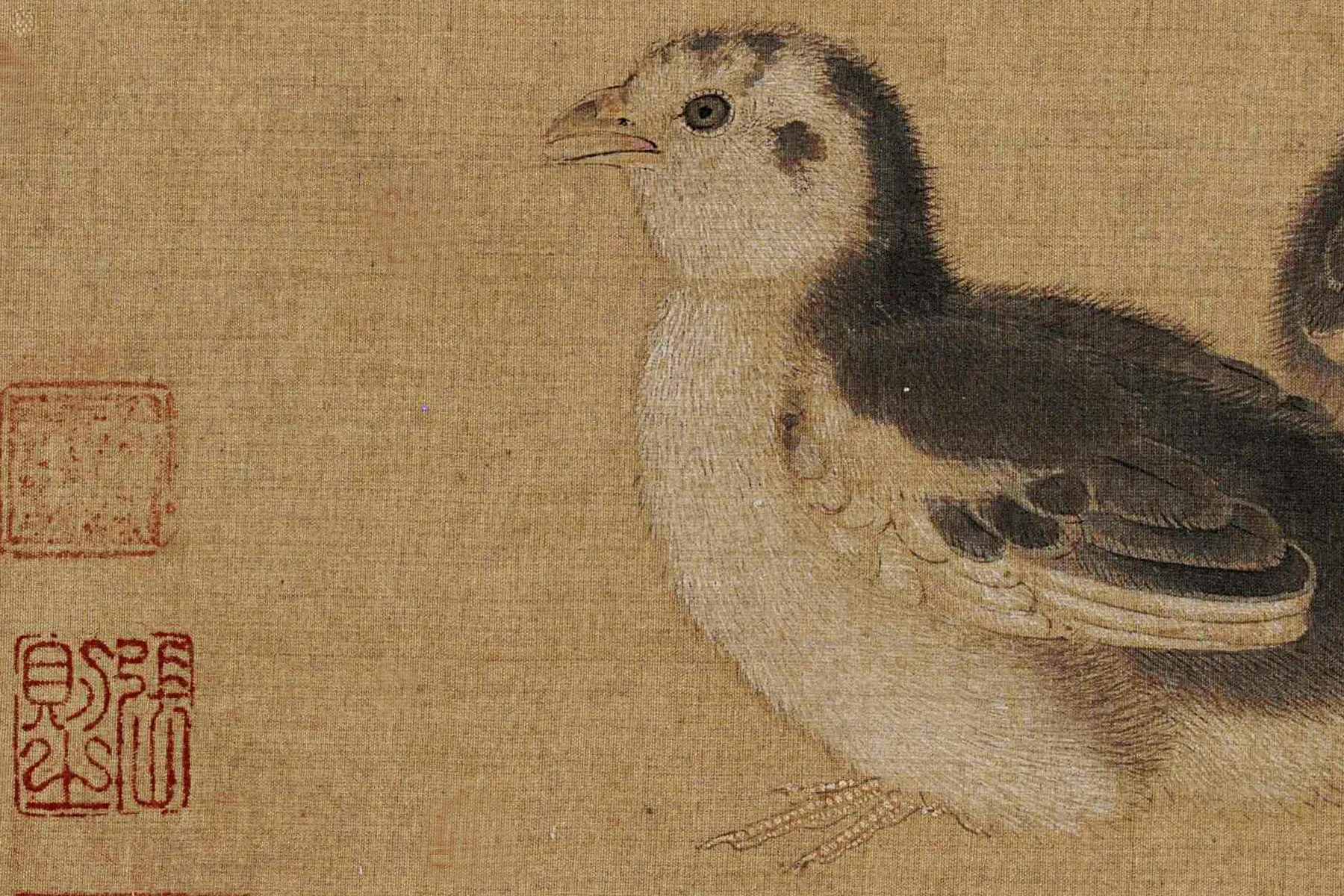 南宋李迪《鸡雏待饲图》局部 (2)