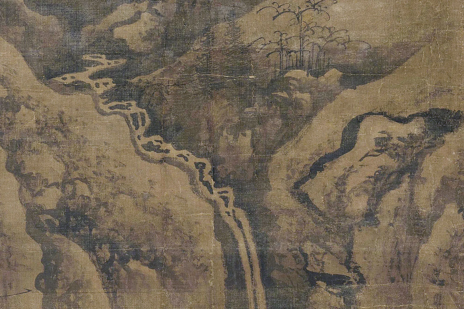 传宋李成《寒江钓艇图》局部 (5)