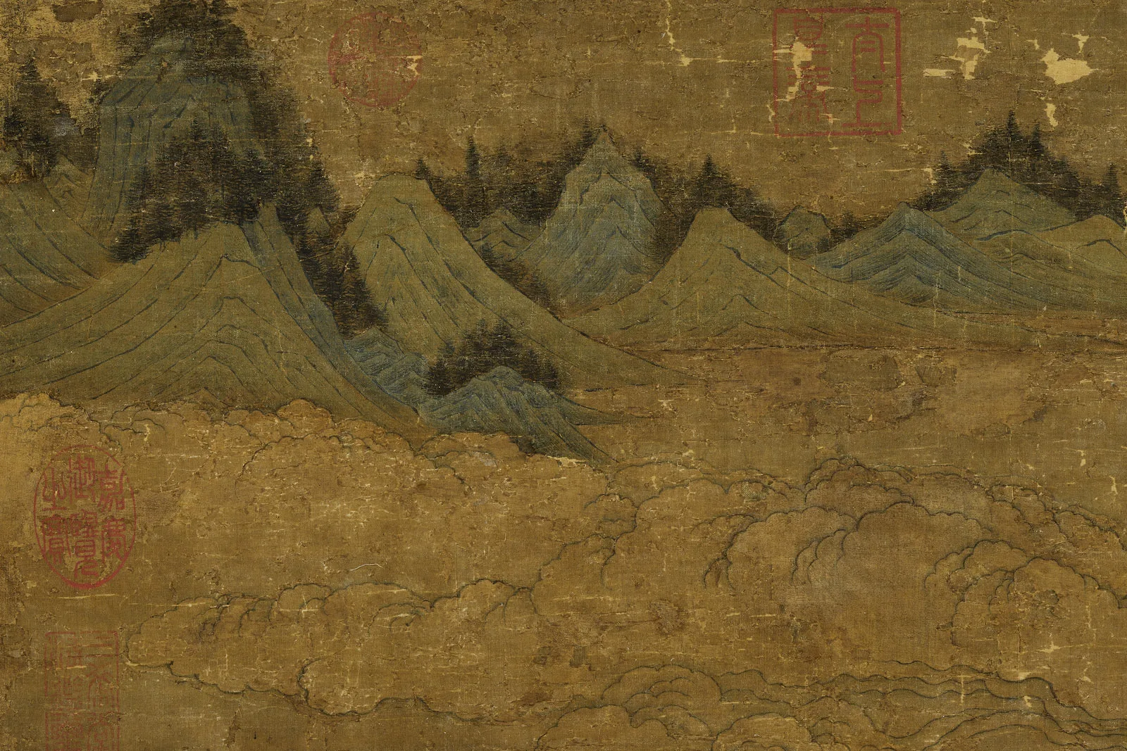 传宋赵伯驹《飞仙图》局部 (1)