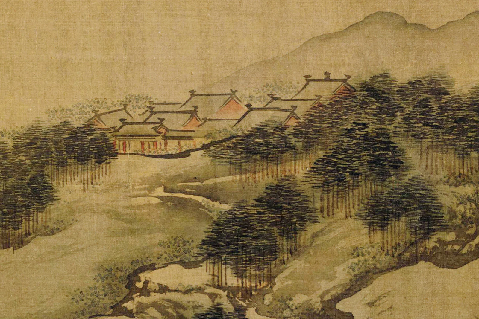 清·袁耀山水楼阁界画《邗江胜览图》高清图局部 (14)