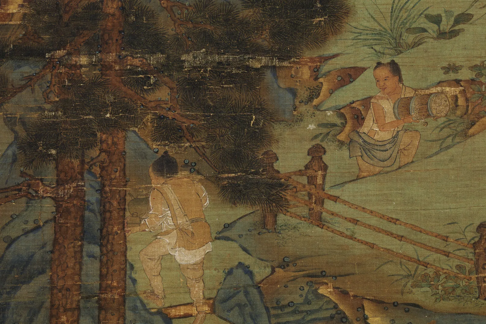 传宋赵伯驹《停琴摘阮图》局部 (4)