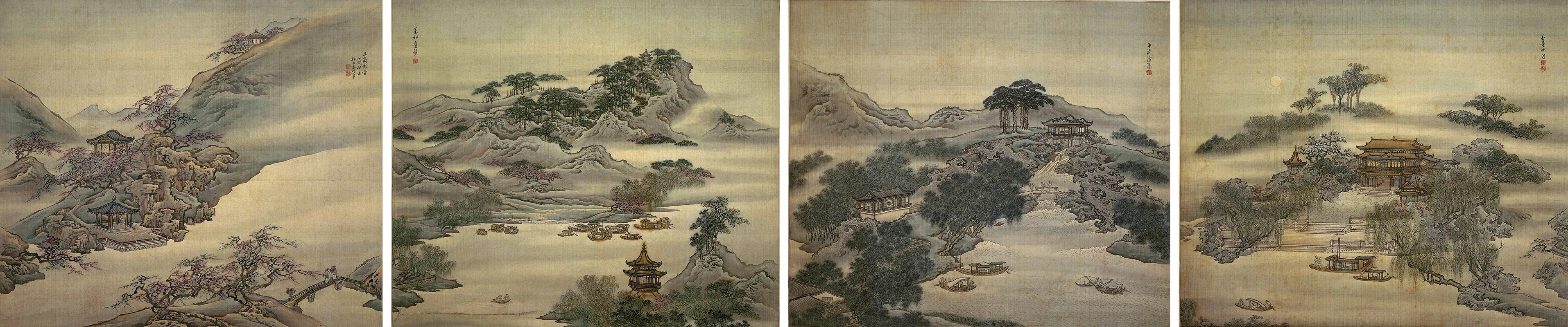 清·袁耀《扬州四景图》