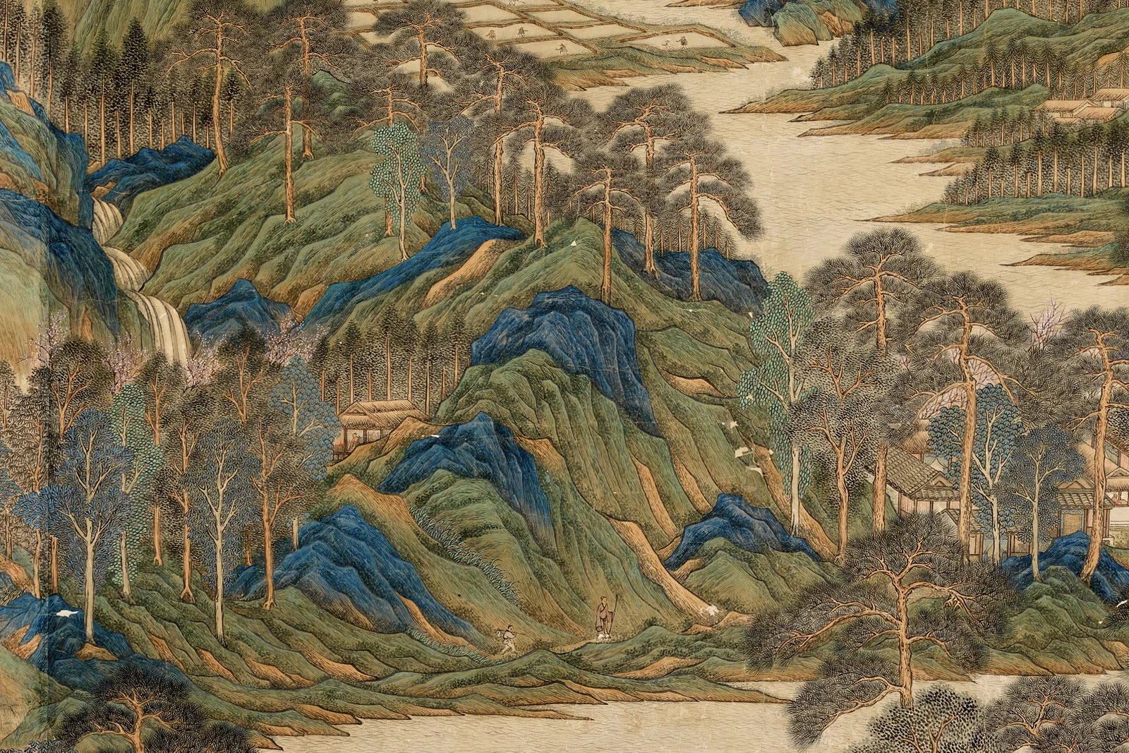 清王炳《仿赵伯驹春山图》局部 (2)