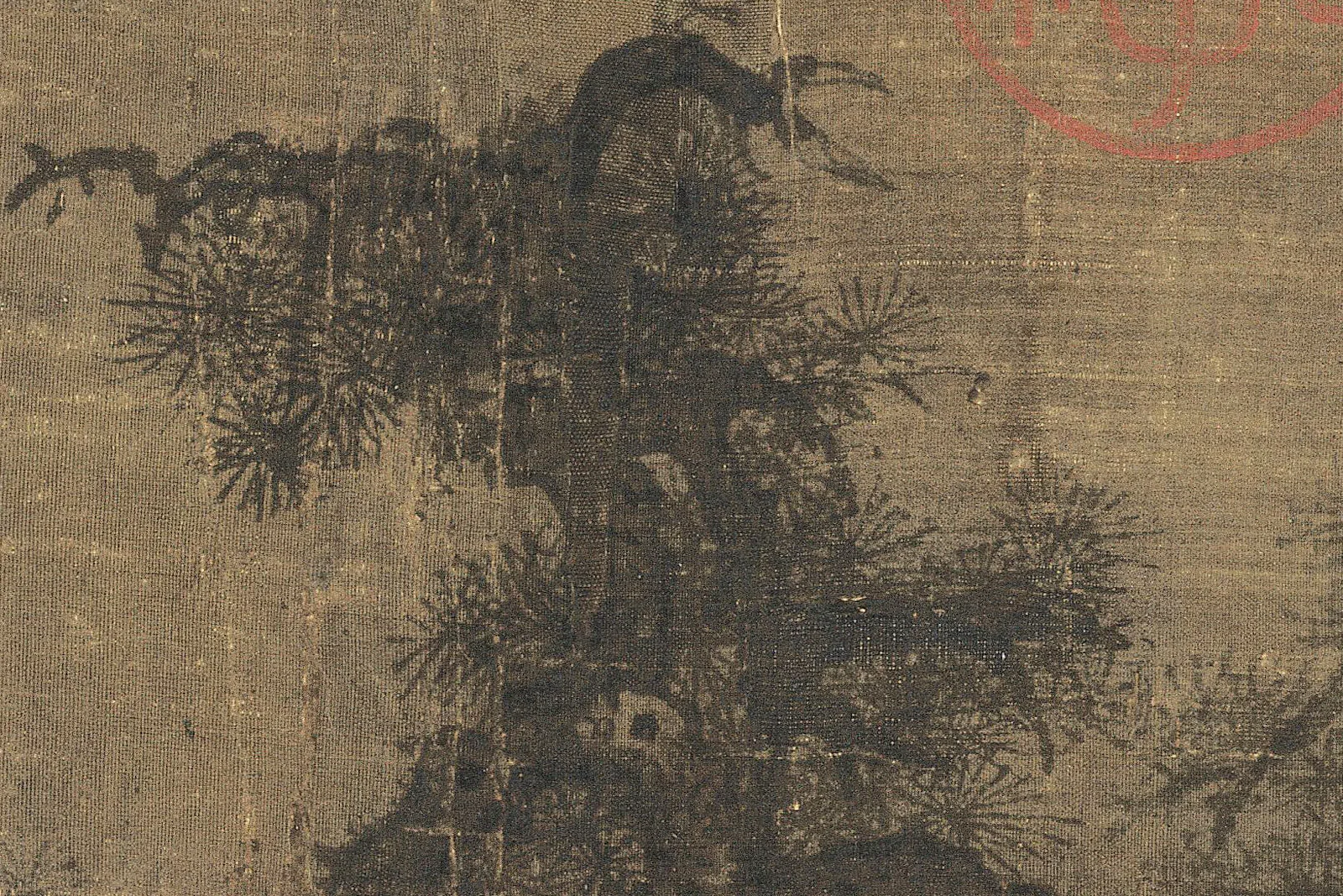 宋李成《小寒林图》高清大图局部 (4)