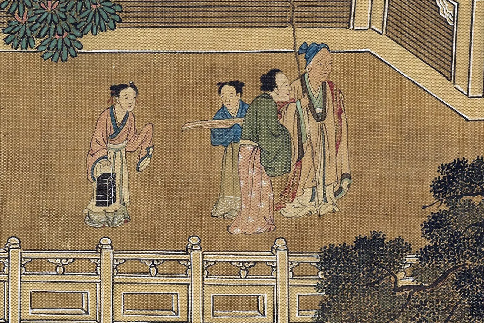 传南宋赵伯驹《仙山楼阁图》超高清大图局部 (7)