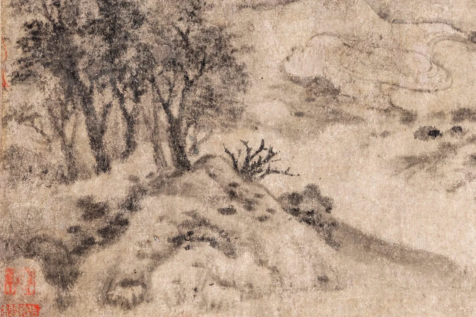 南宋米友仁《远岫晴云图》局部 (2)