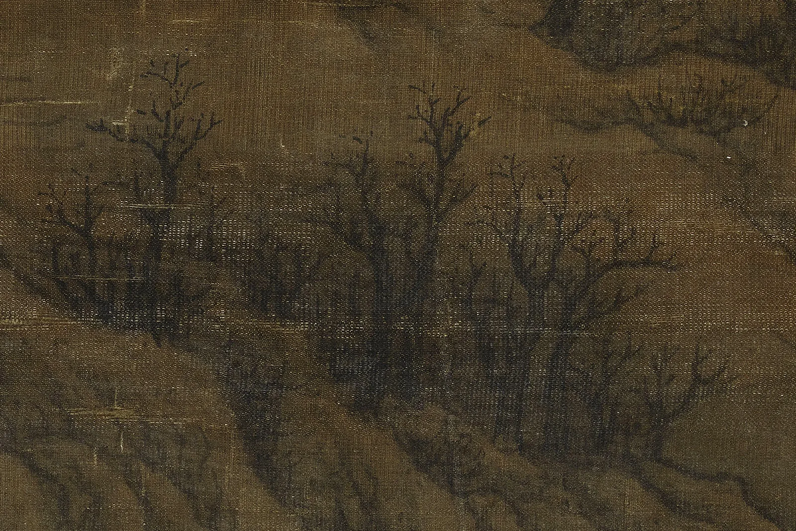 传宋李成山水画《群峰霁雪图》超高清大图局部 (5)