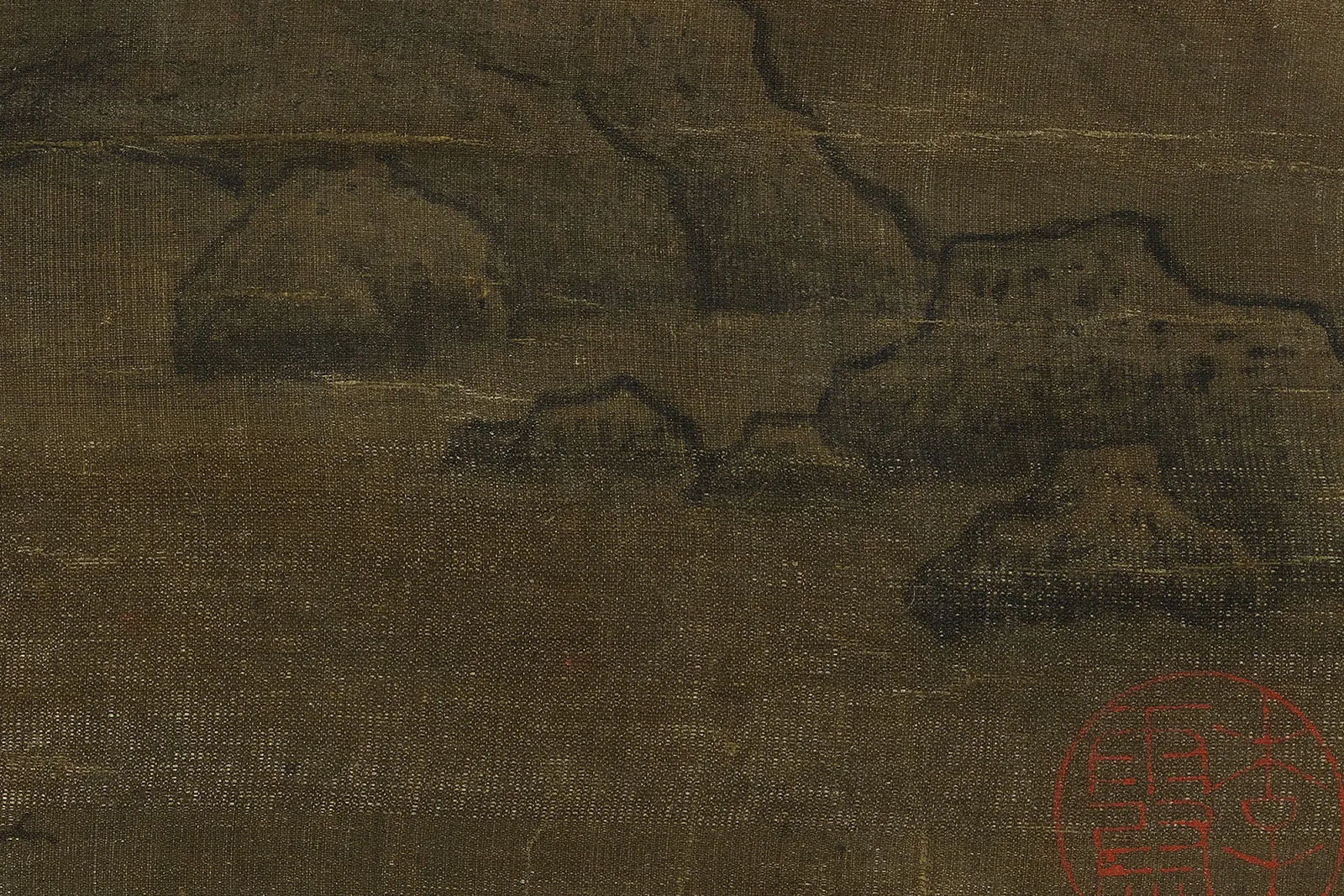 传宋李成山水画《群峰霁雪图》超高清大图局部 (3)