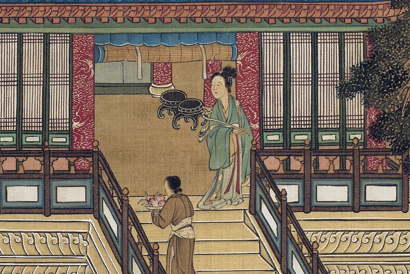 传南宋赵伯驹《仙山楼阁图》超高清大图局部 (9)