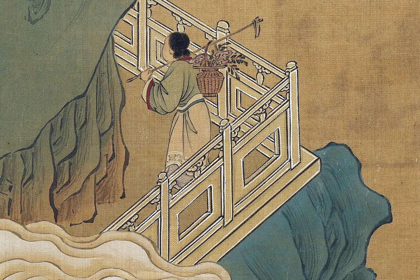 传南宋赵伯驹《仙山楼阁图》超高清大图局部 (1)