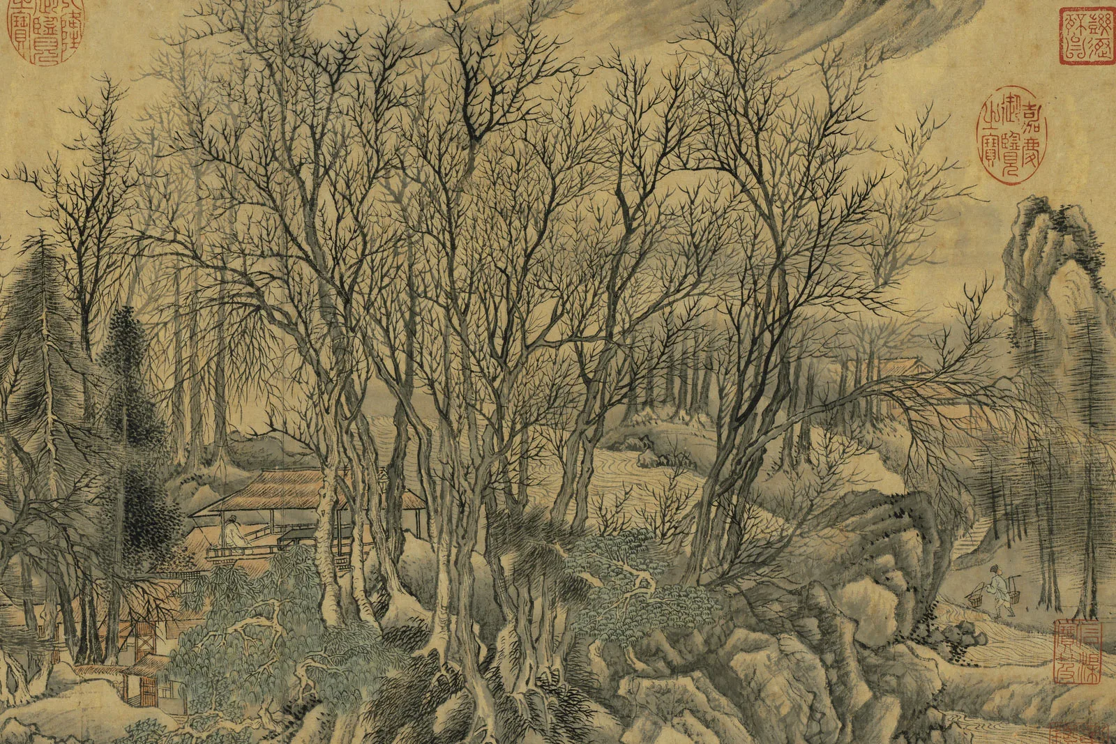 传宋李成《林亭图》局部-2