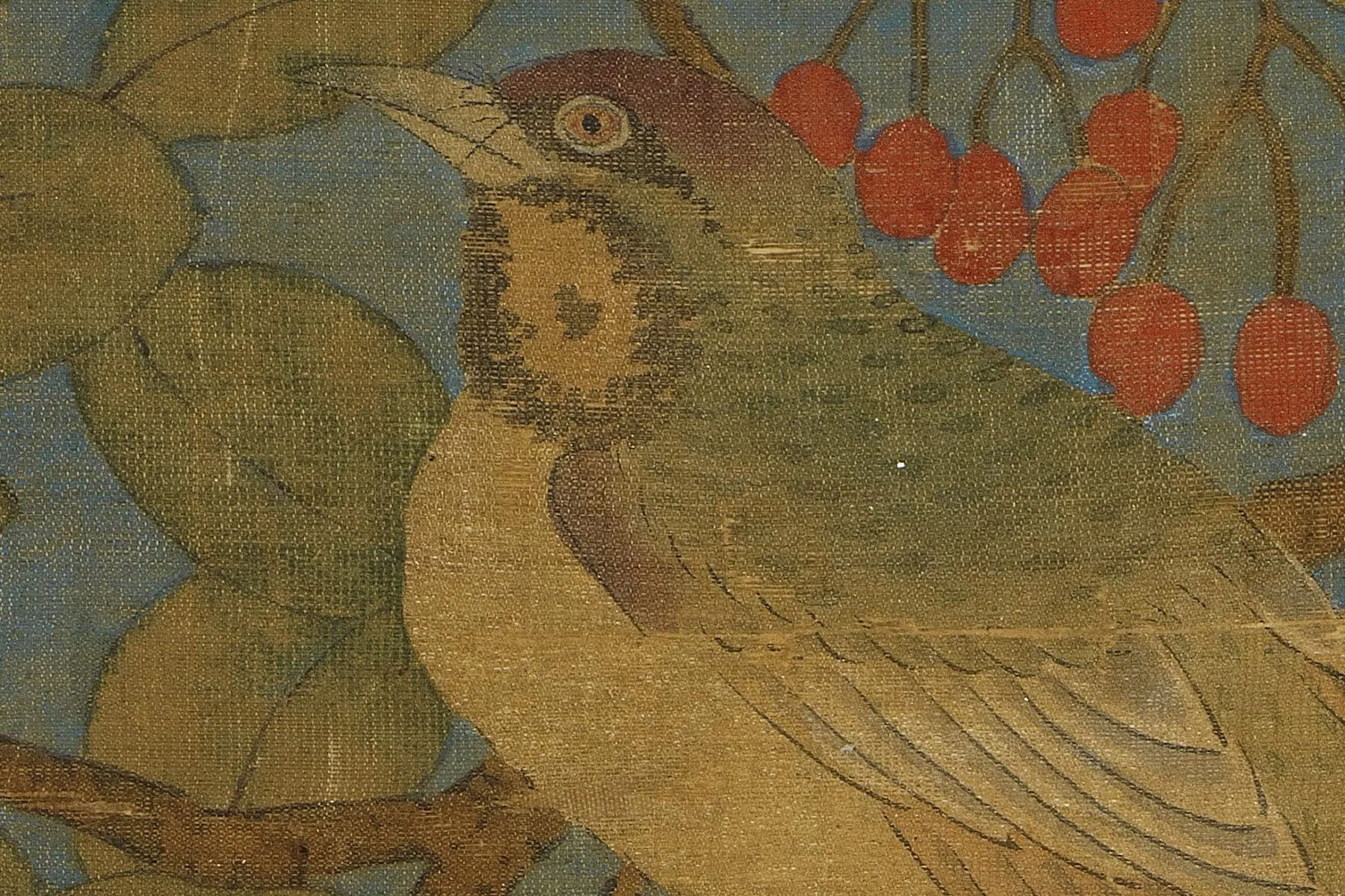 传宋李迪(款)画花鸟轴超高清大图局部 (4)