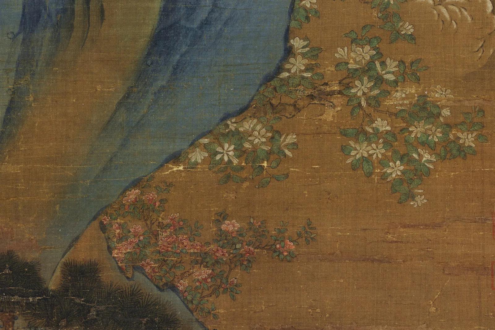 传宋赵伯驹《停琴摘阮图》局部 (2)