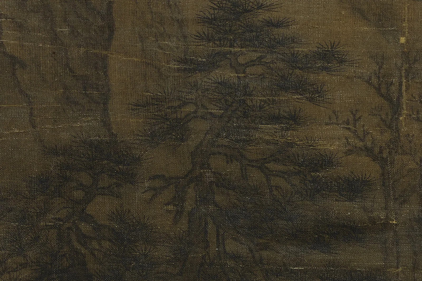 传宋李成山水画《群峰霁雪图》超高清大图局部 (6)