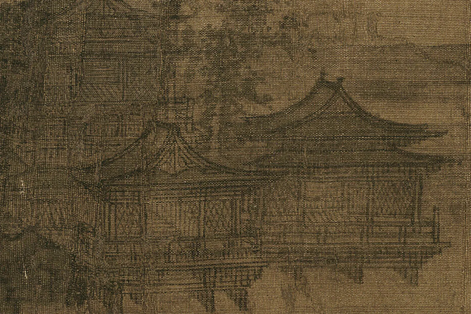 传李成《茂林远岫图》超高清大图局部 (1)