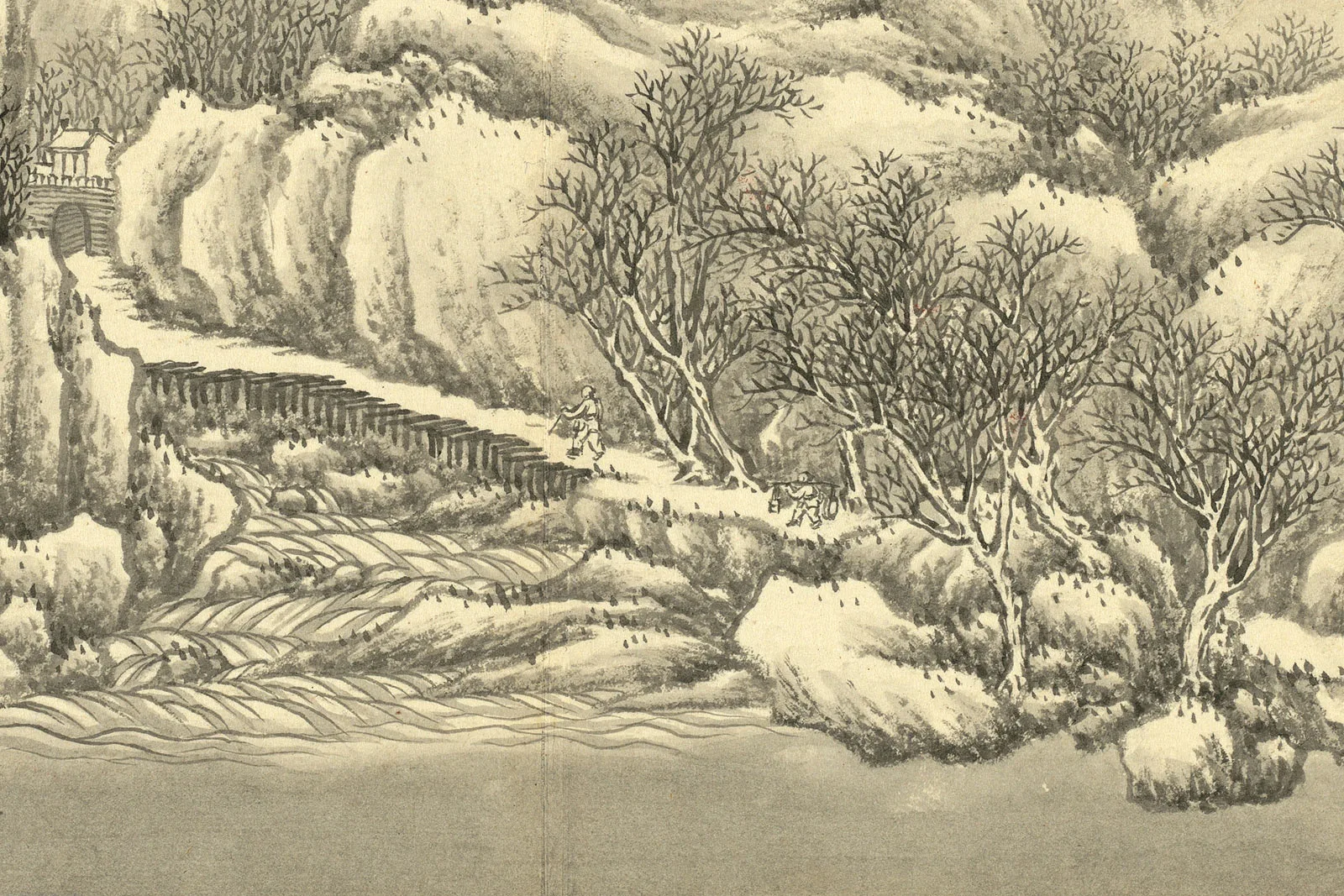 王炳水墨画山水册局部 (8)