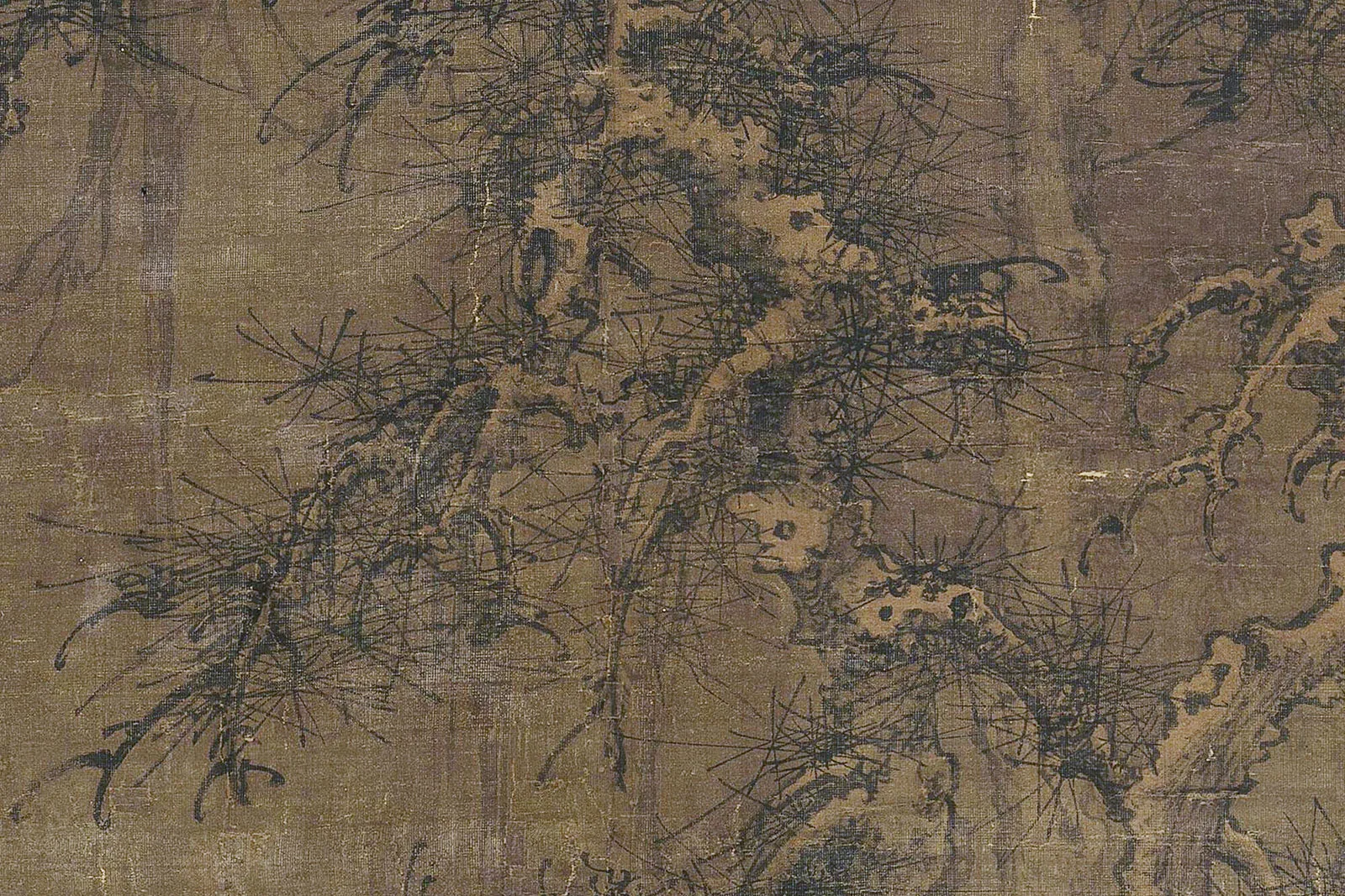 传宋李成《寒江钓艇图》局部 (3)