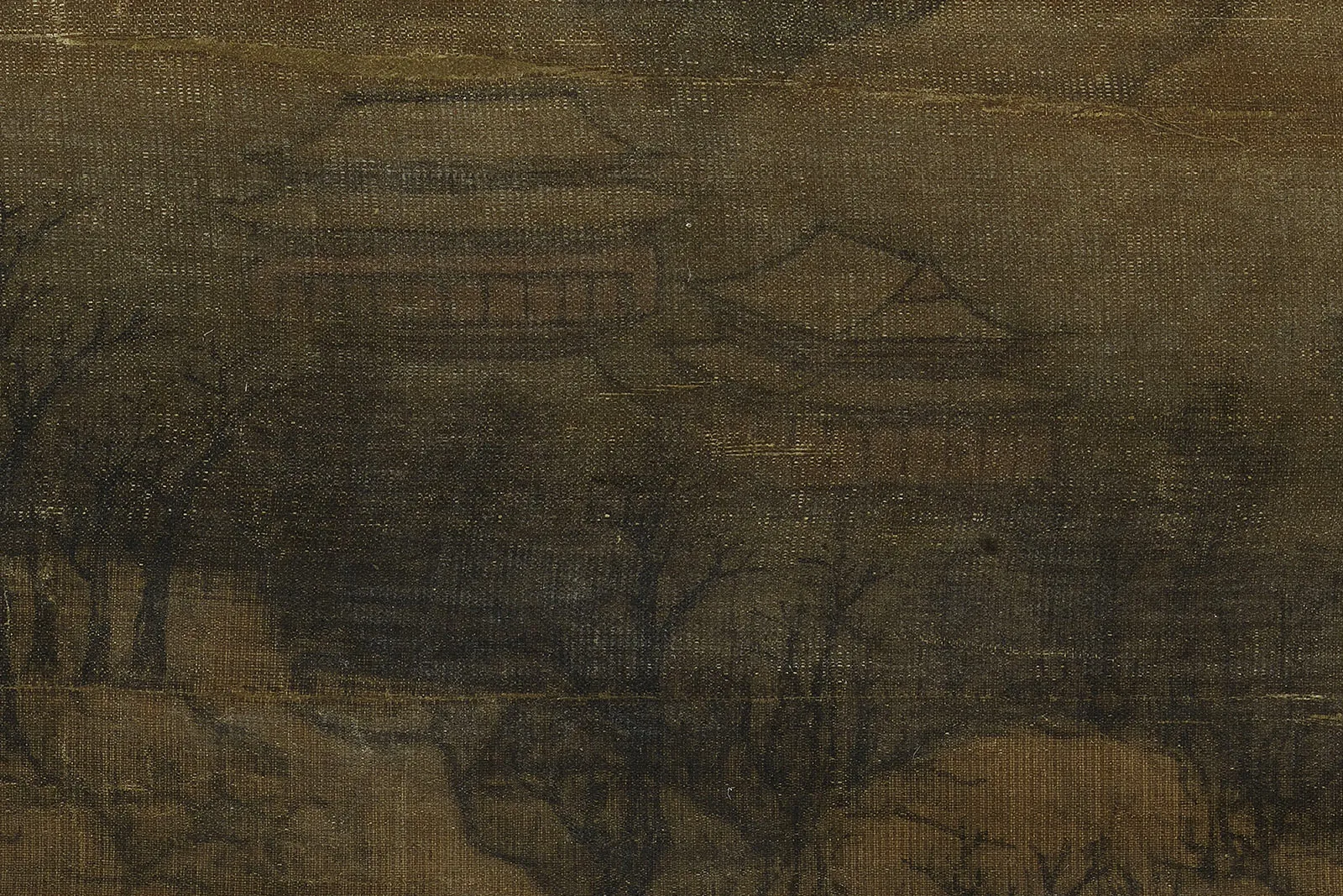 传宋李成山水画《群峰霁雪图》超高清大图局部 (7)