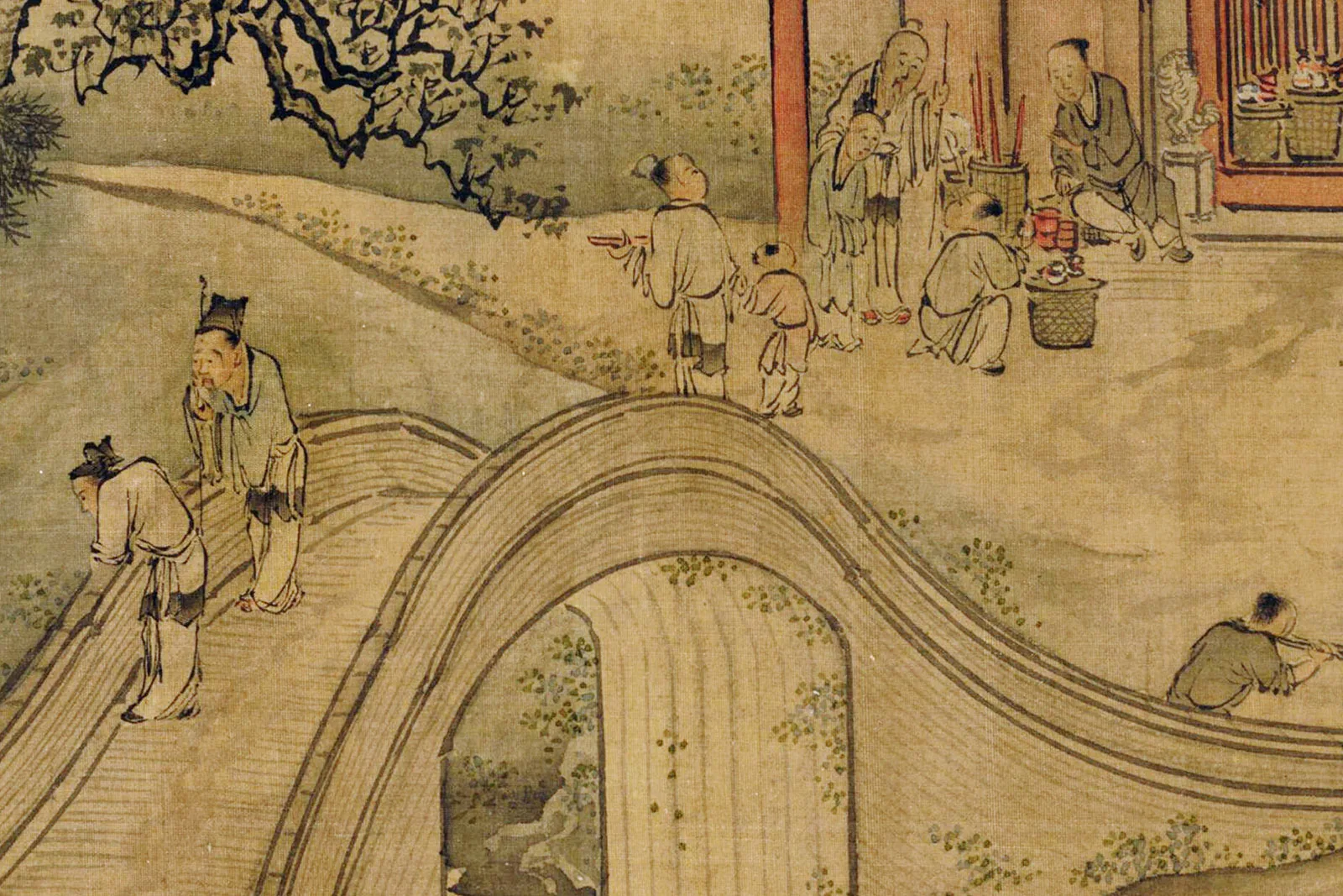 清·袁耀山水楼阁界画《邗江胜览图》高清图局部 (2)