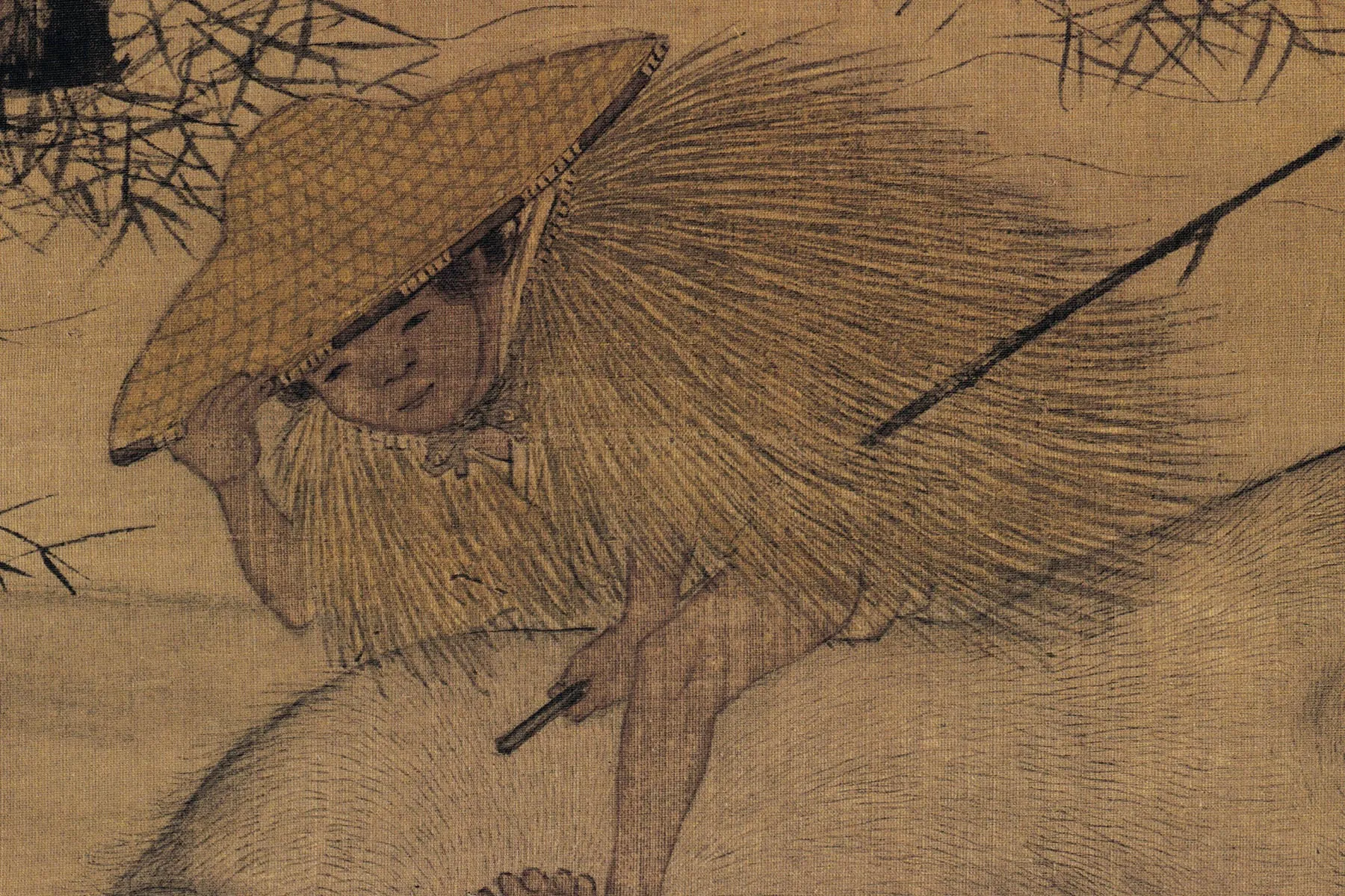 宋李迪《风雨归牧图》高清大图局部 (2)