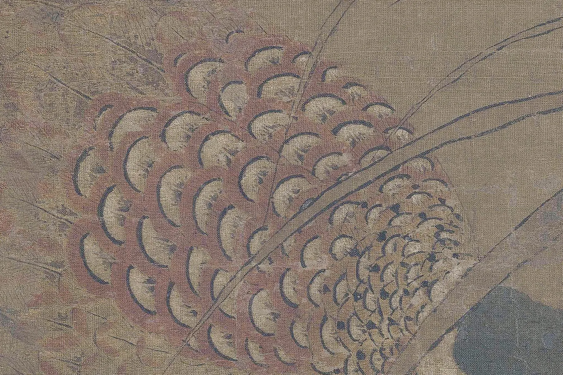 李迪《枫鹰雉鸡图》超高清大图局部 (7)