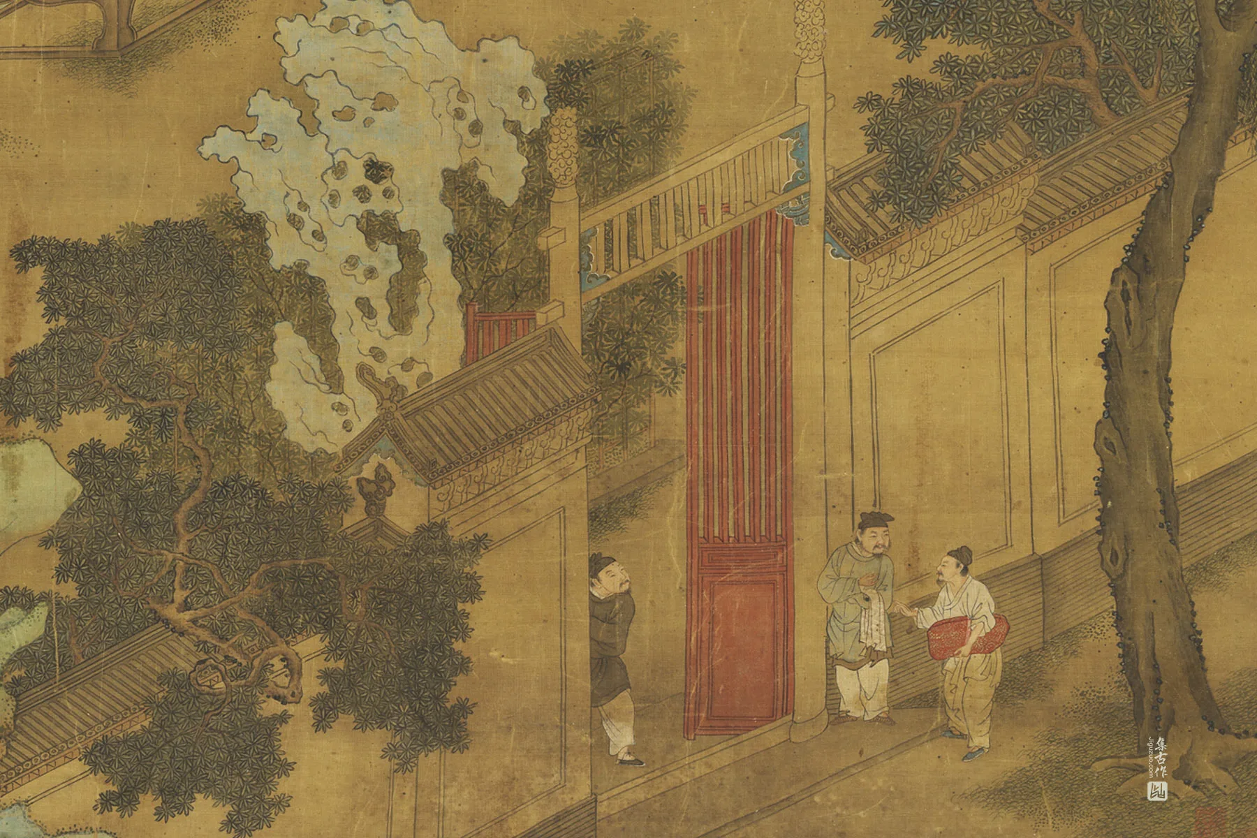 传赵孟頫《西园雅集图》局部 (1)