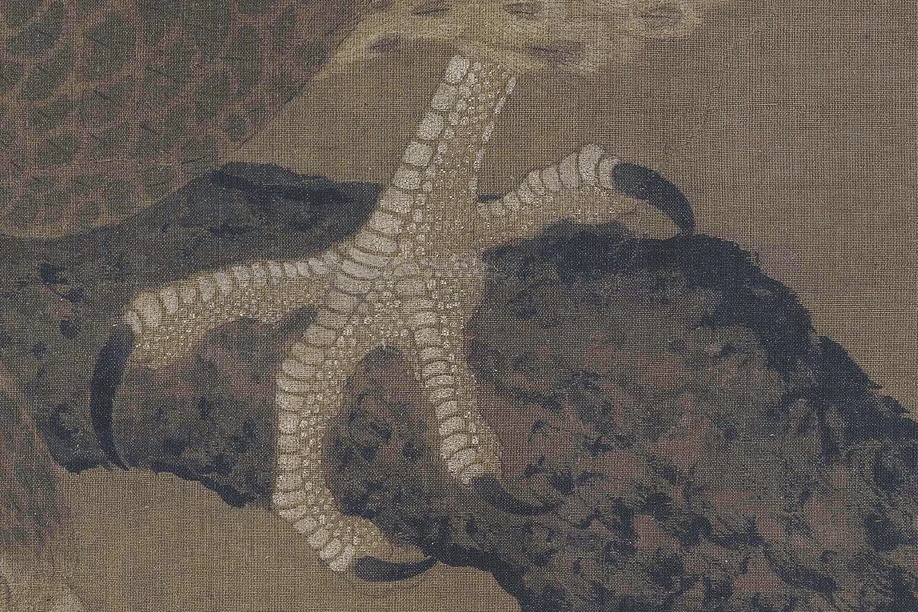 李迪《枫鹰雉鸡图》超高清大图局部 (2)