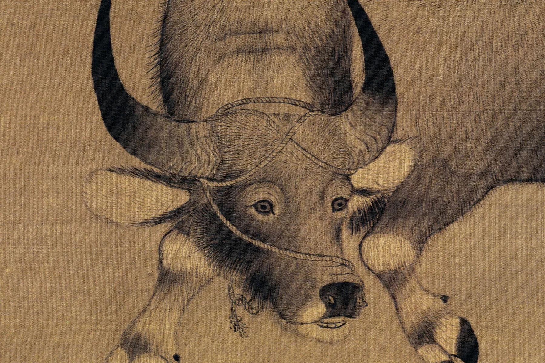 宋李迪《风雨归牧图》高清大图局部 (1)