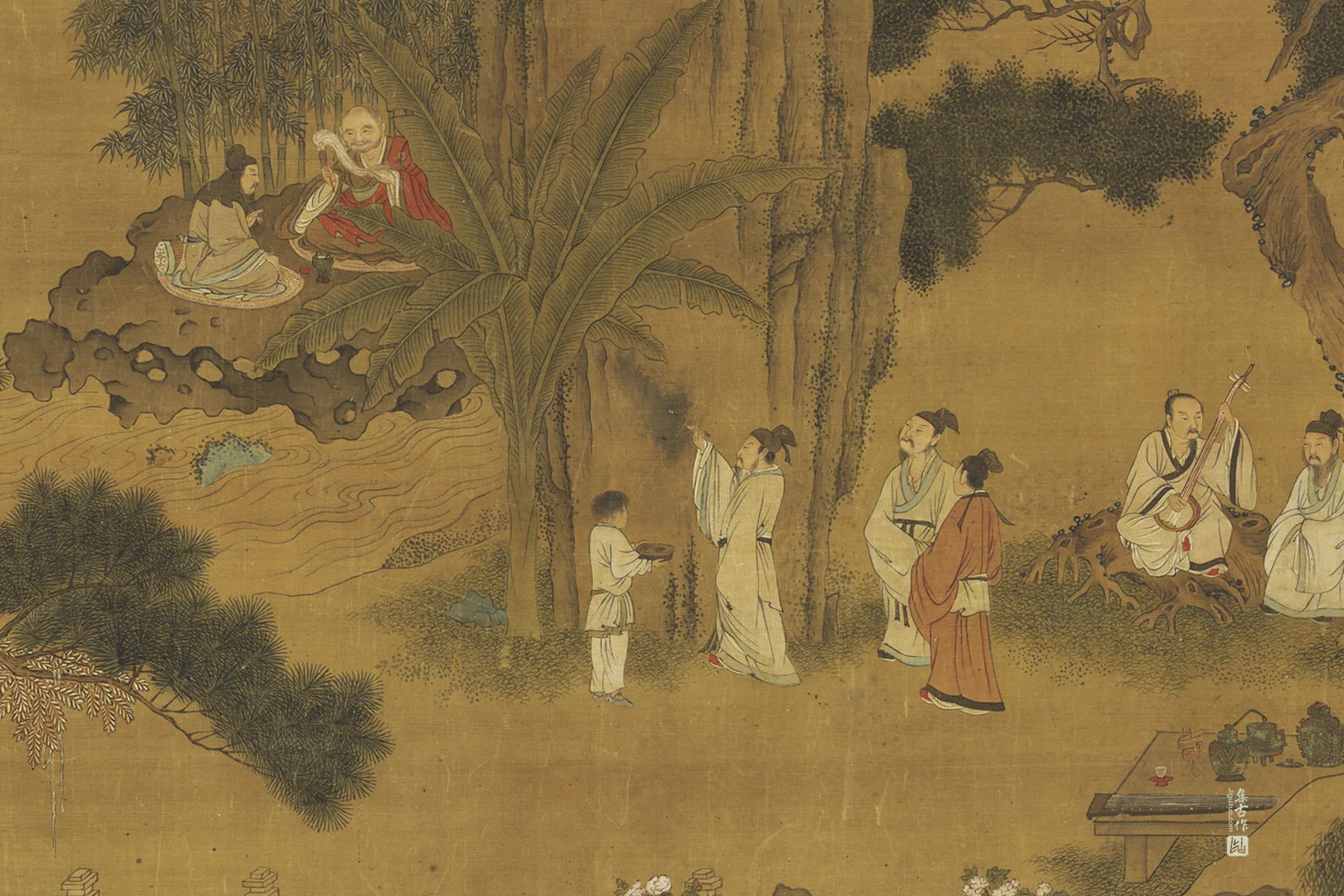 传赵孟頫《西园雅集图》局部 (2)