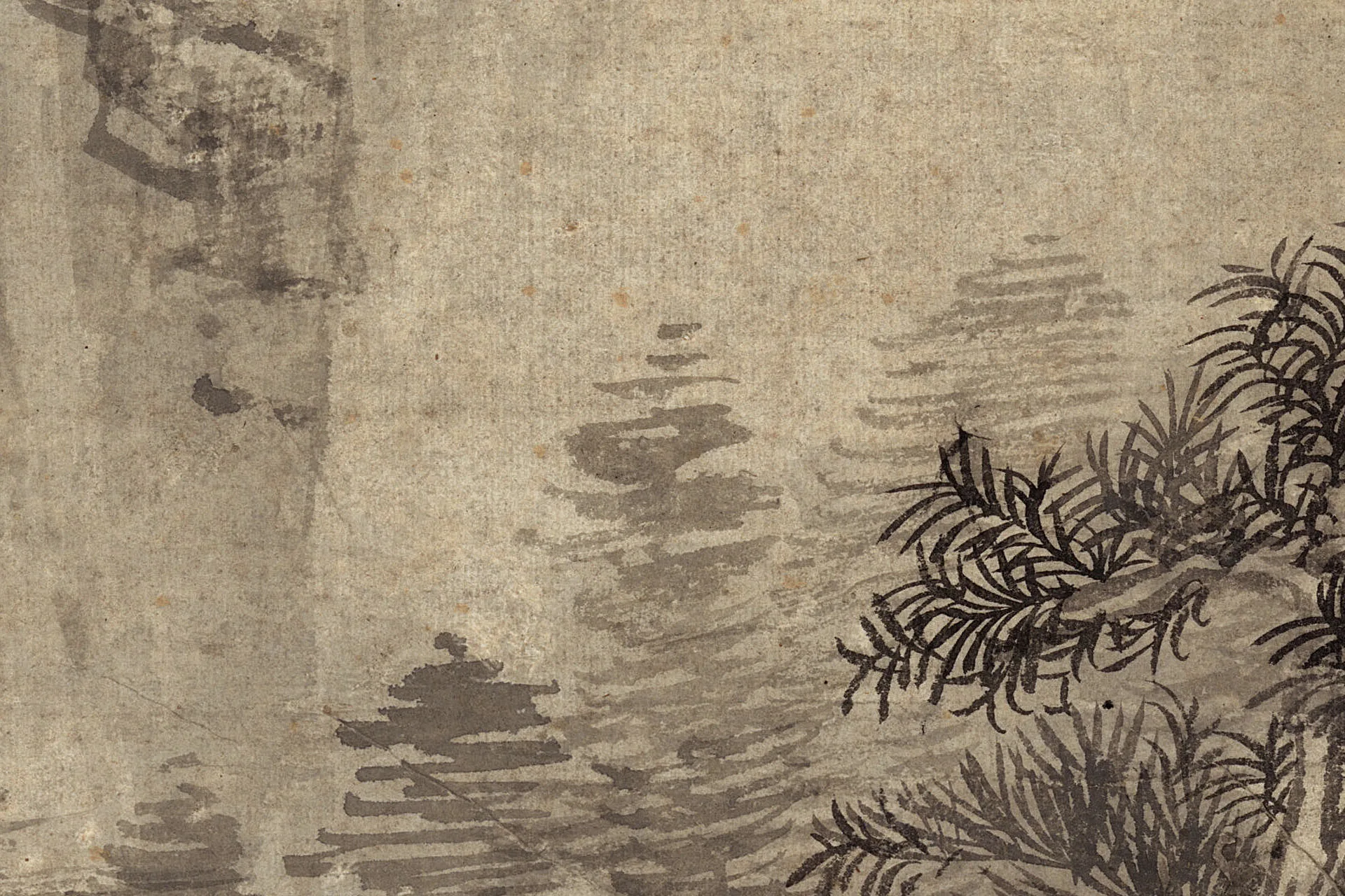 清王鉴《仿范宽山水图》高清局部 (6)