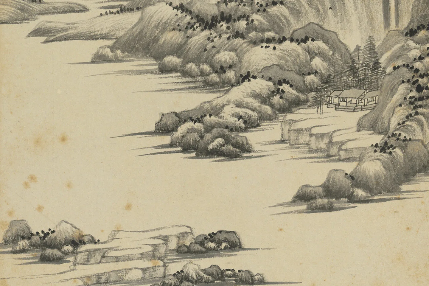 清王鉴(仲秋)癸卯仿古山水十帧册局部 (13)