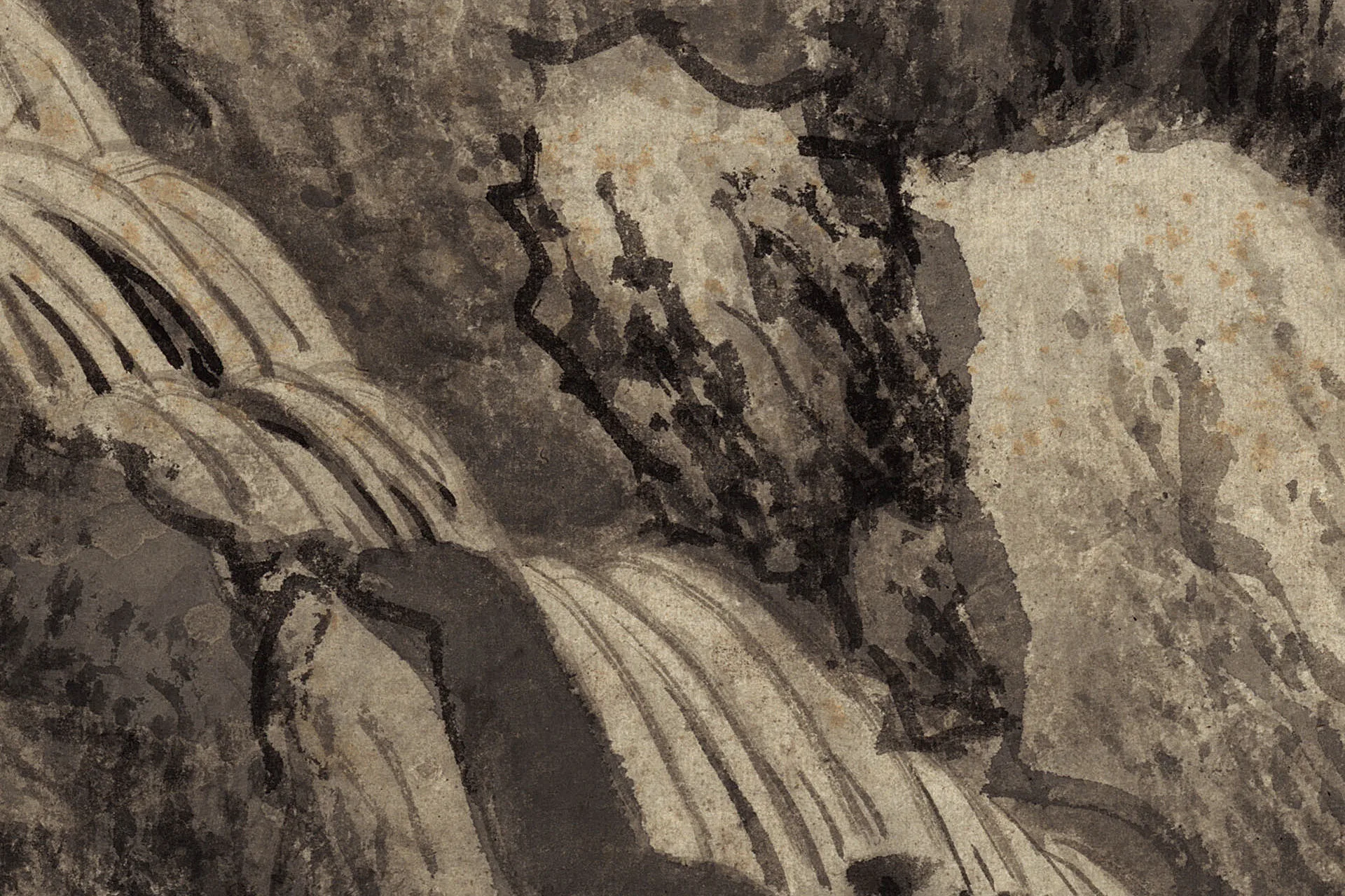 清王鉴《仿范宽山水图》高清局部 (2)