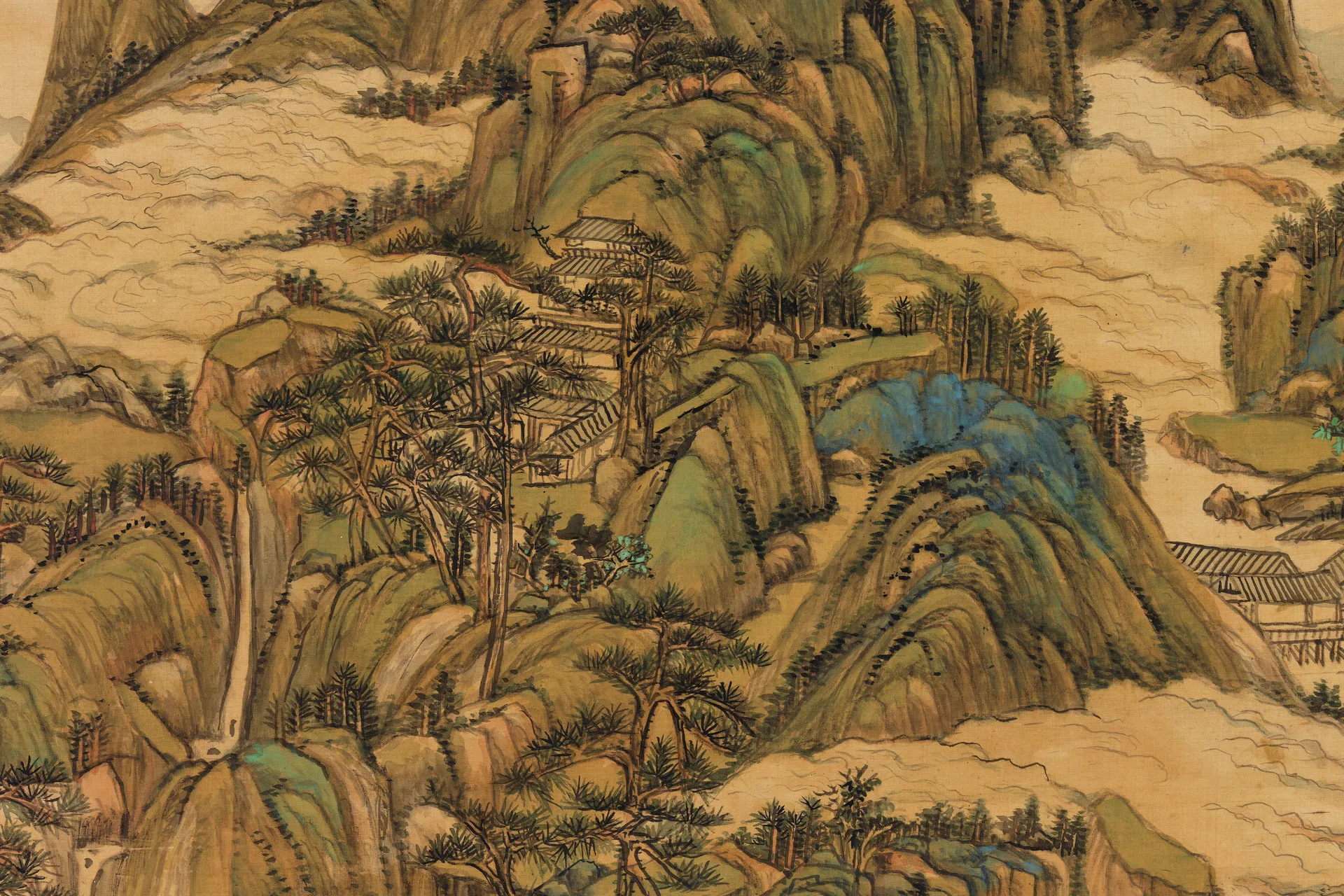 清王原祁《春云出岫图》局部 (3)