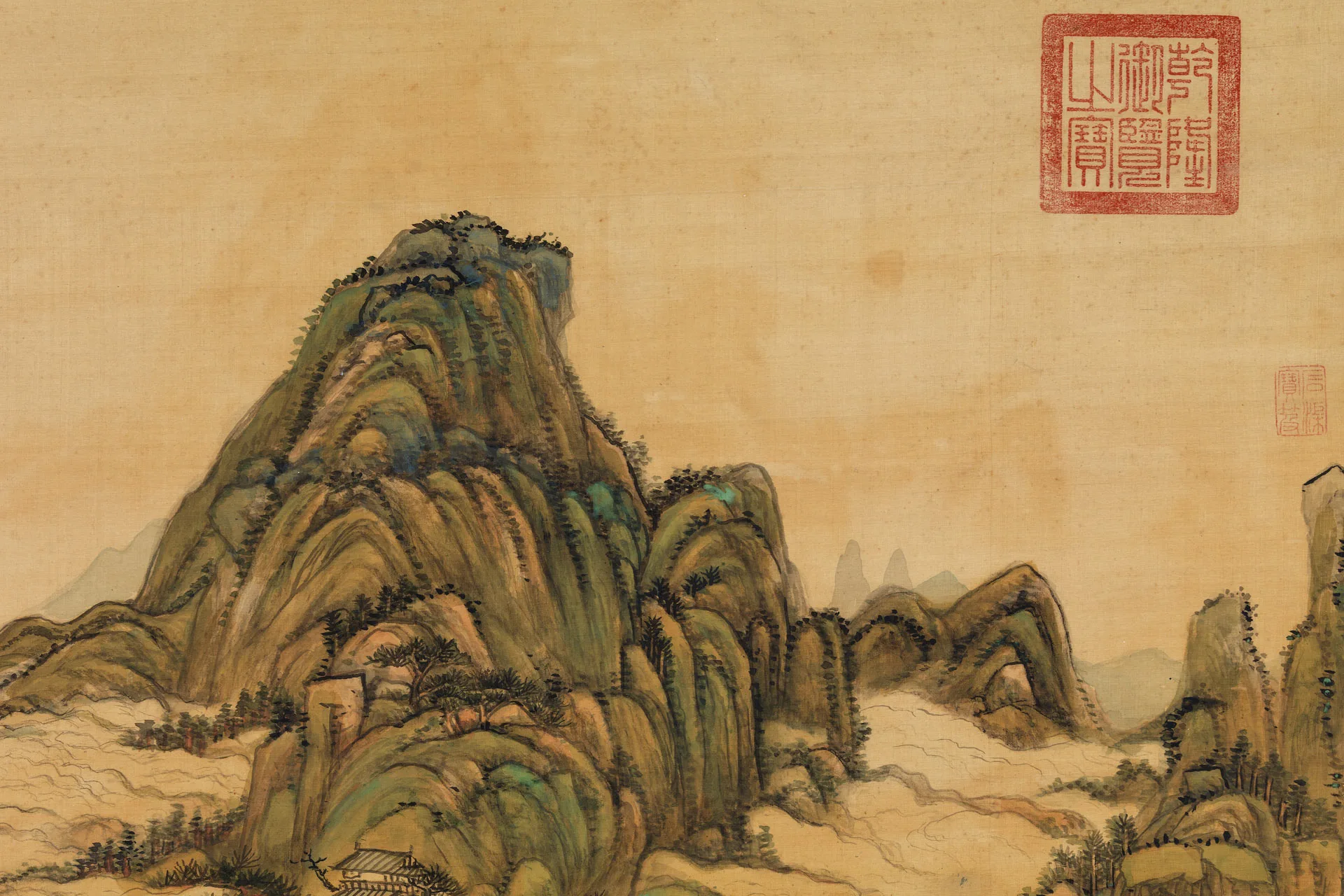 清王原祁《春云出岫图》局部 (4)