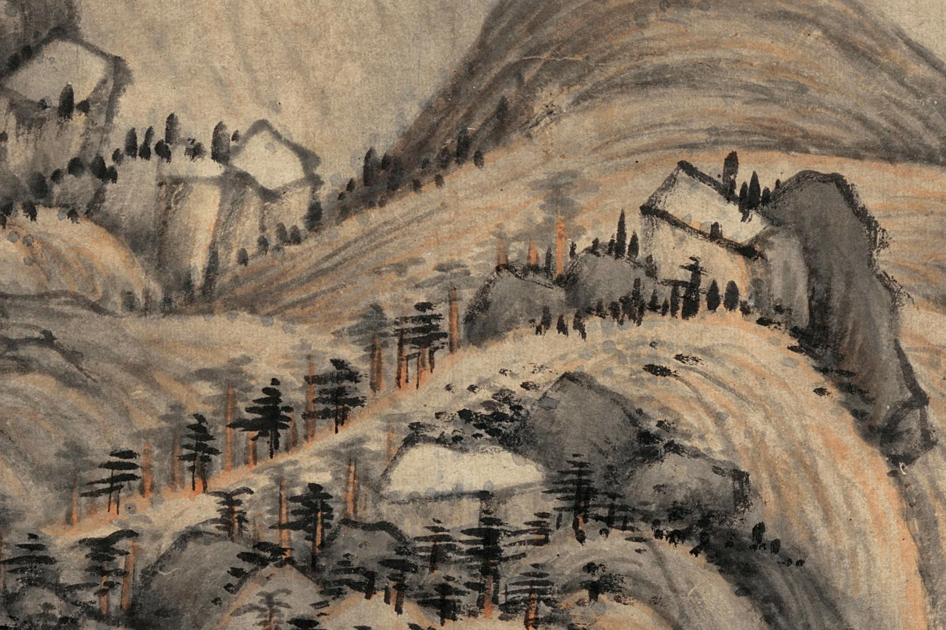 王鉴《临富春山居图》局部 (7)