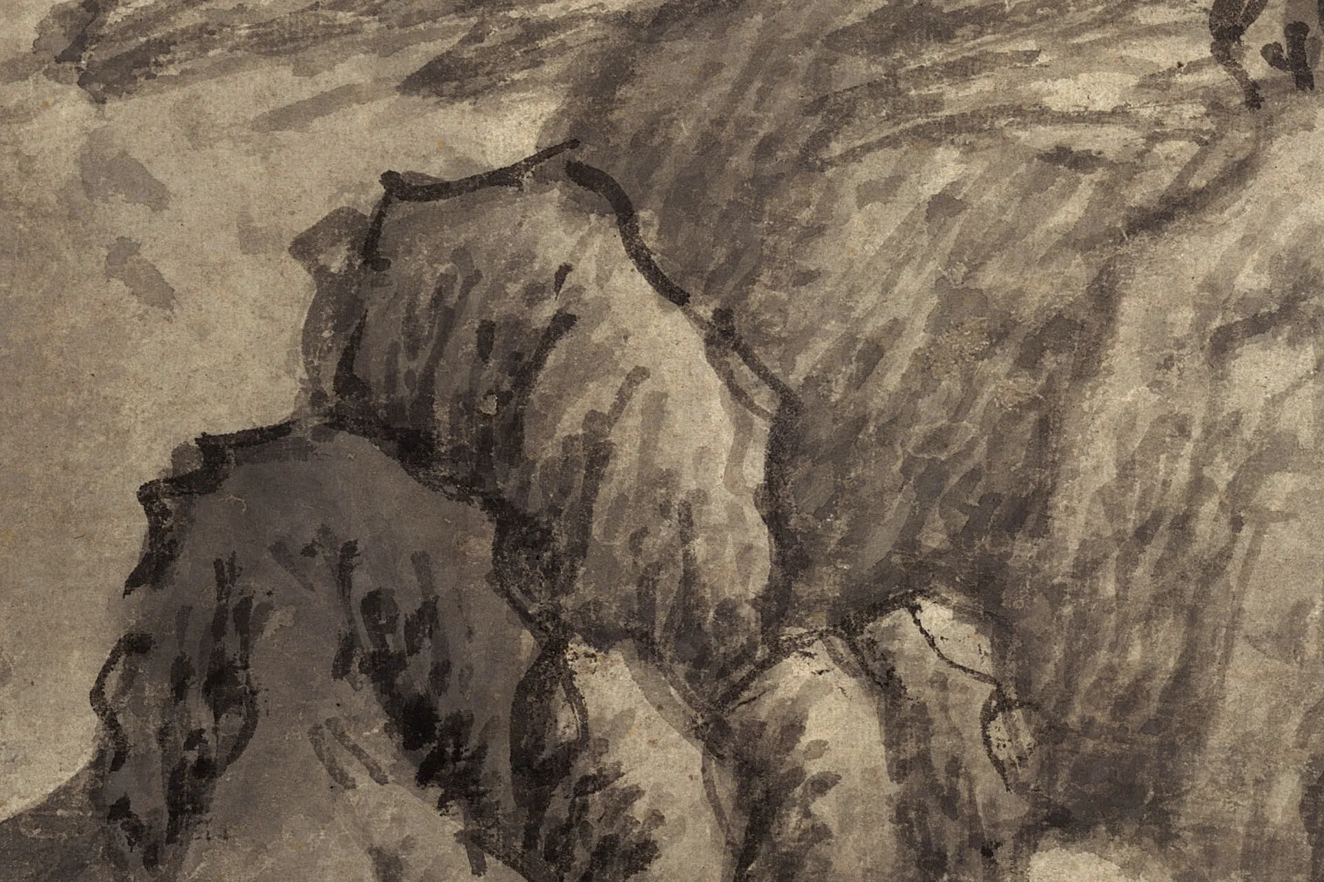 清王鉴《仿范宽山水图》高清局部 (13)