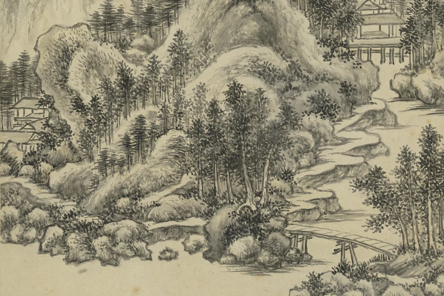 清王鉴(仲秋)癸卯仿古山水十帧册局部 (3)