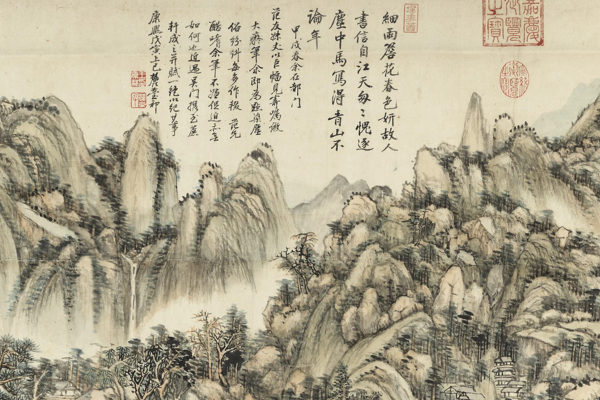 王原祁《仿黄公望山水》局部 (3)