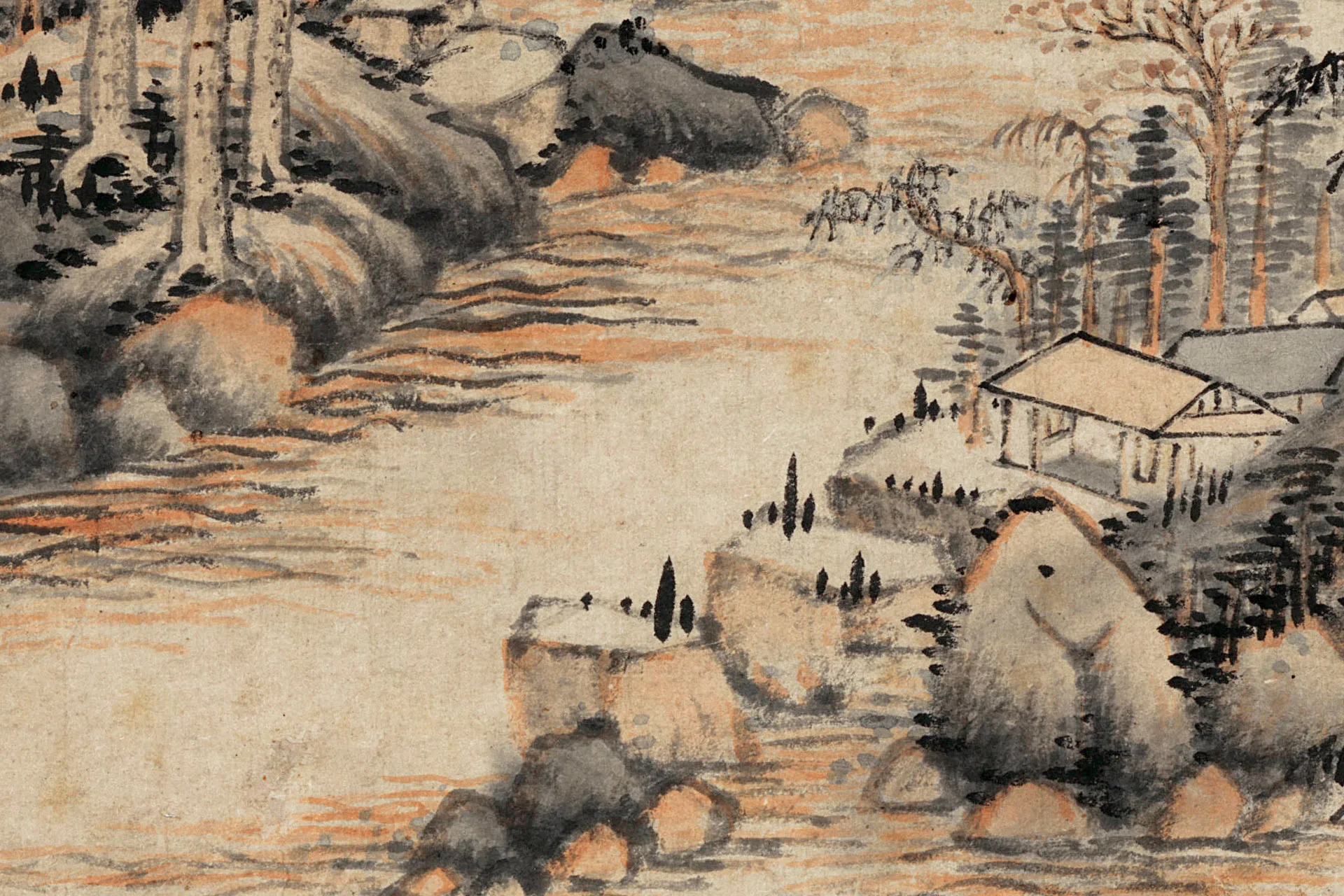 王鉴《临富春山居图》局部 (3)