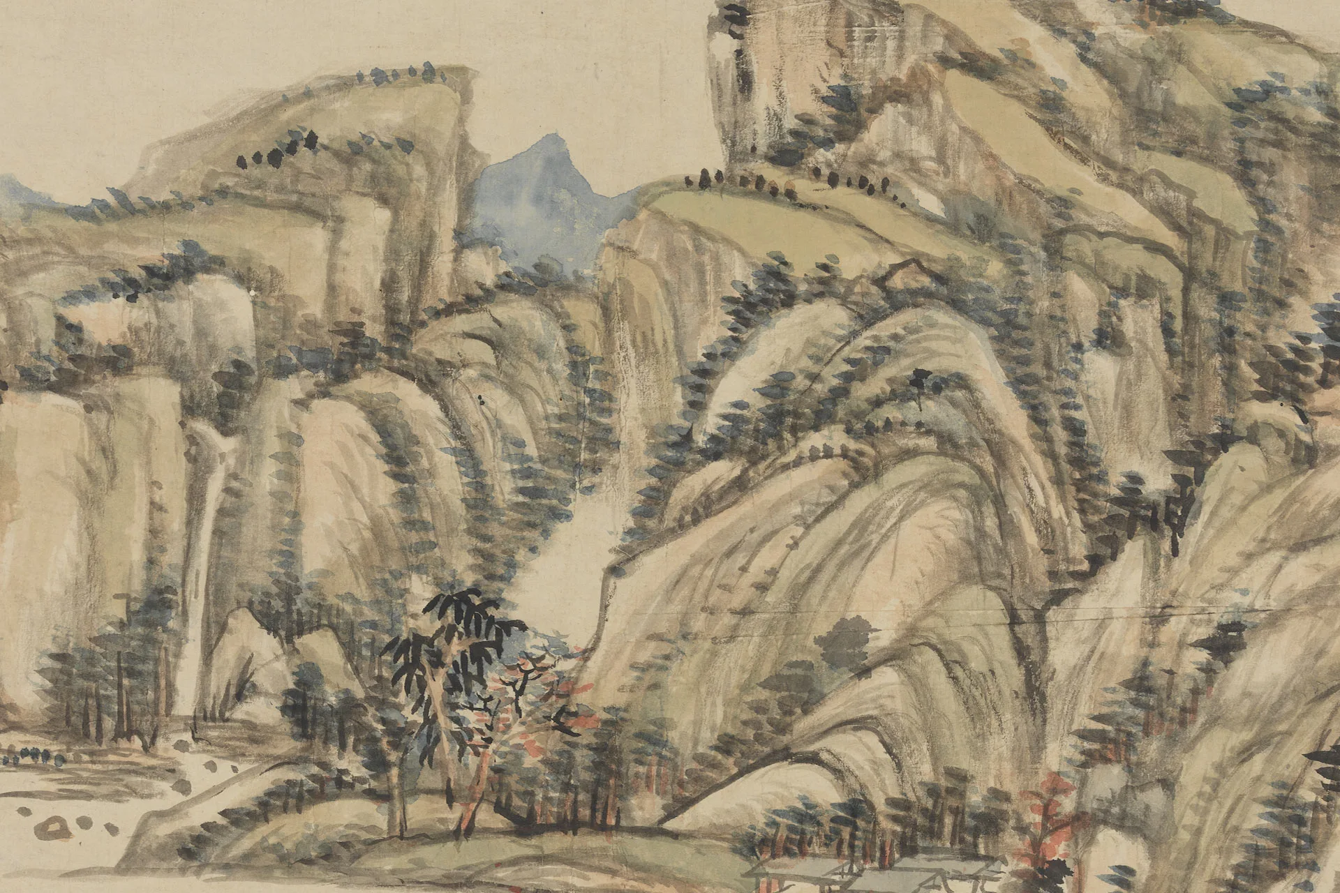 王原祁山水《秋山图》局部 (2)