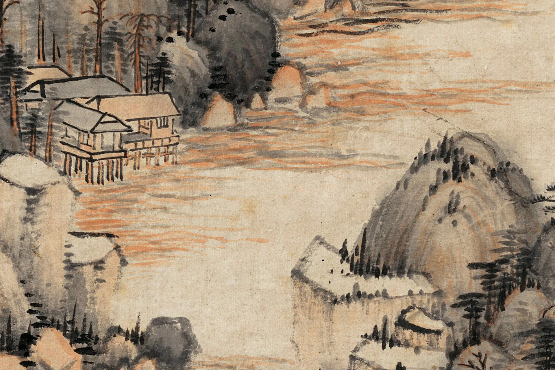 王鉴《临富春山居图》局部 (5)