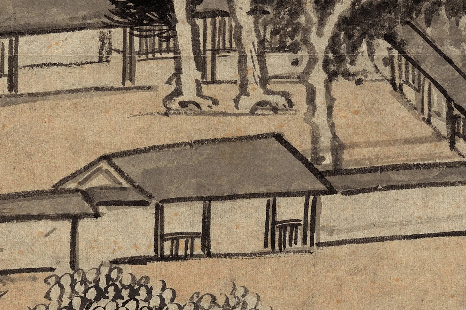 清王鉴《仿范宽山水图》高清局部 (4)