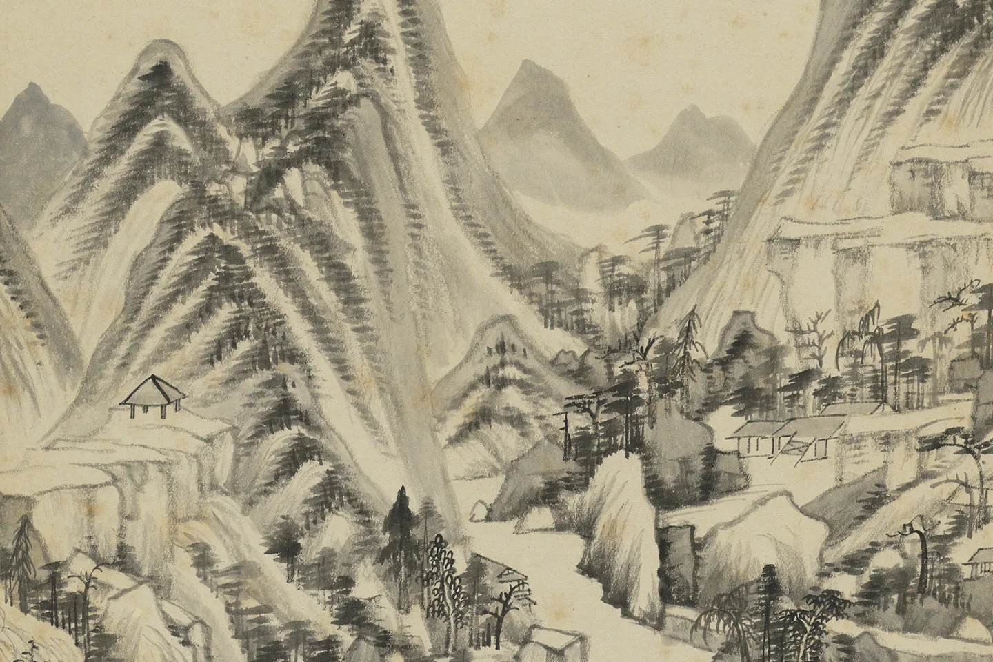 清王鉴(仲秋)癸卯仿古山水十帧册局部 (5)