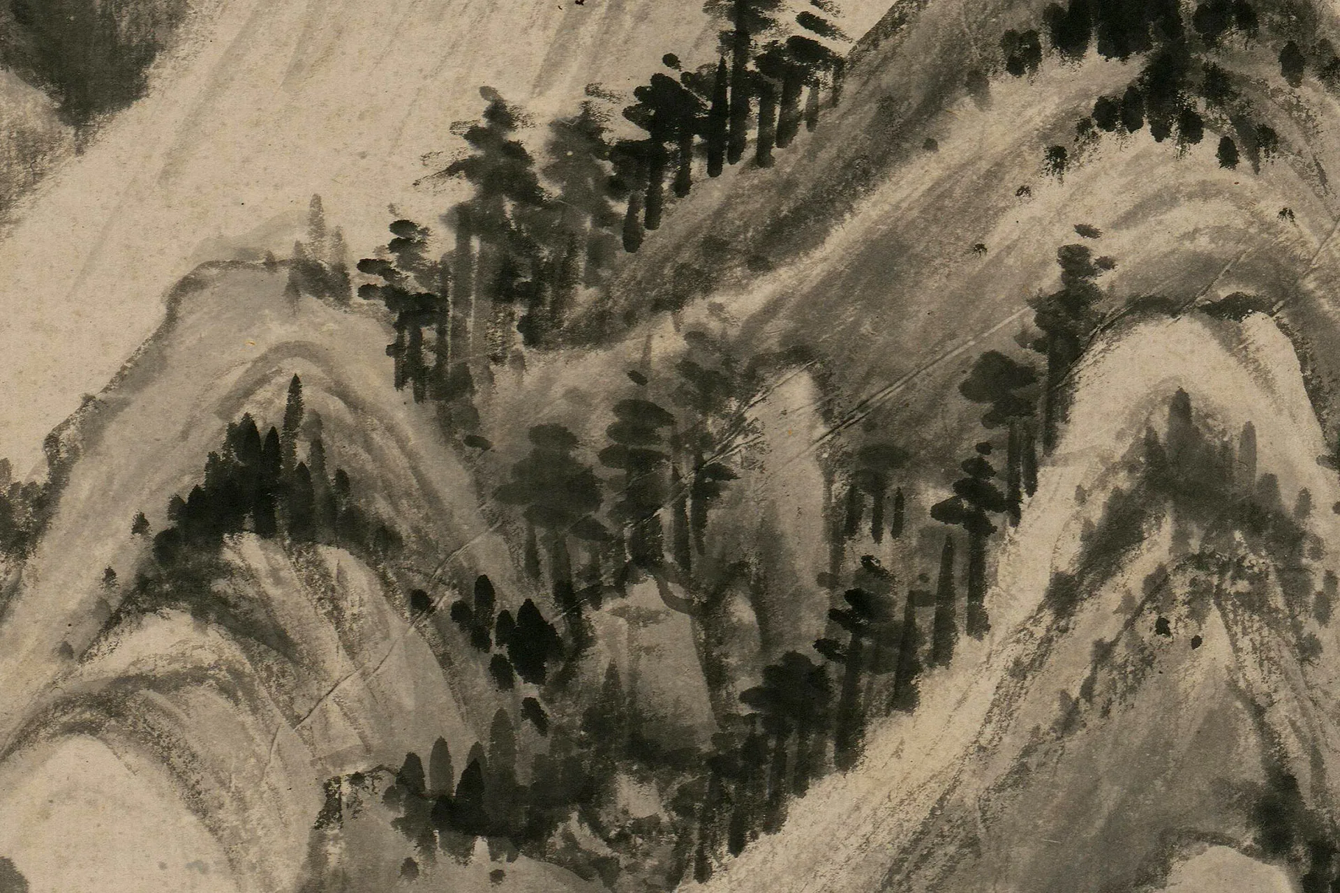 王鉴《仿梅道人溪亭山色图》局部 (4)