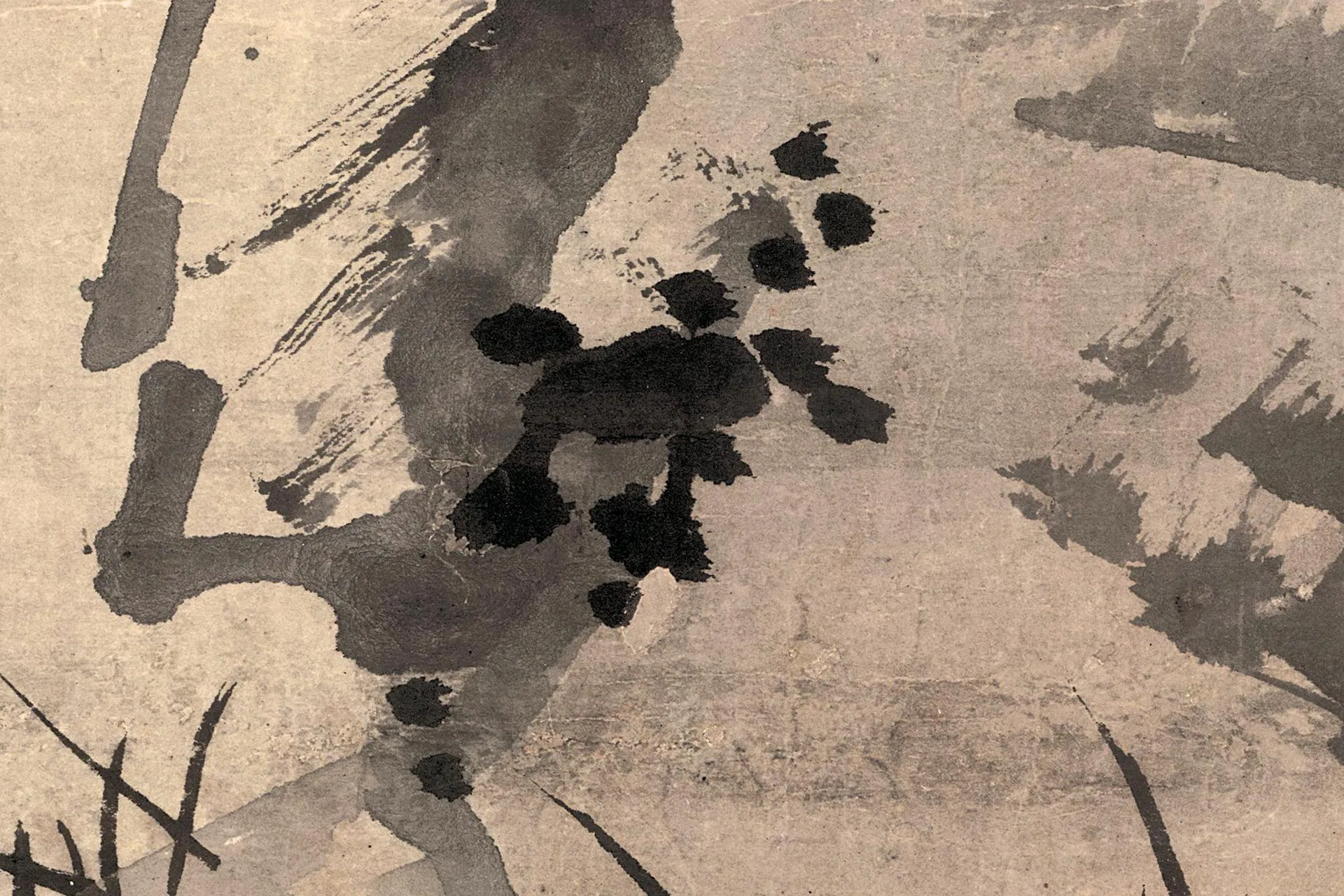 周之冕花鸟画《梅花野雉图》高清大图局部 (4)