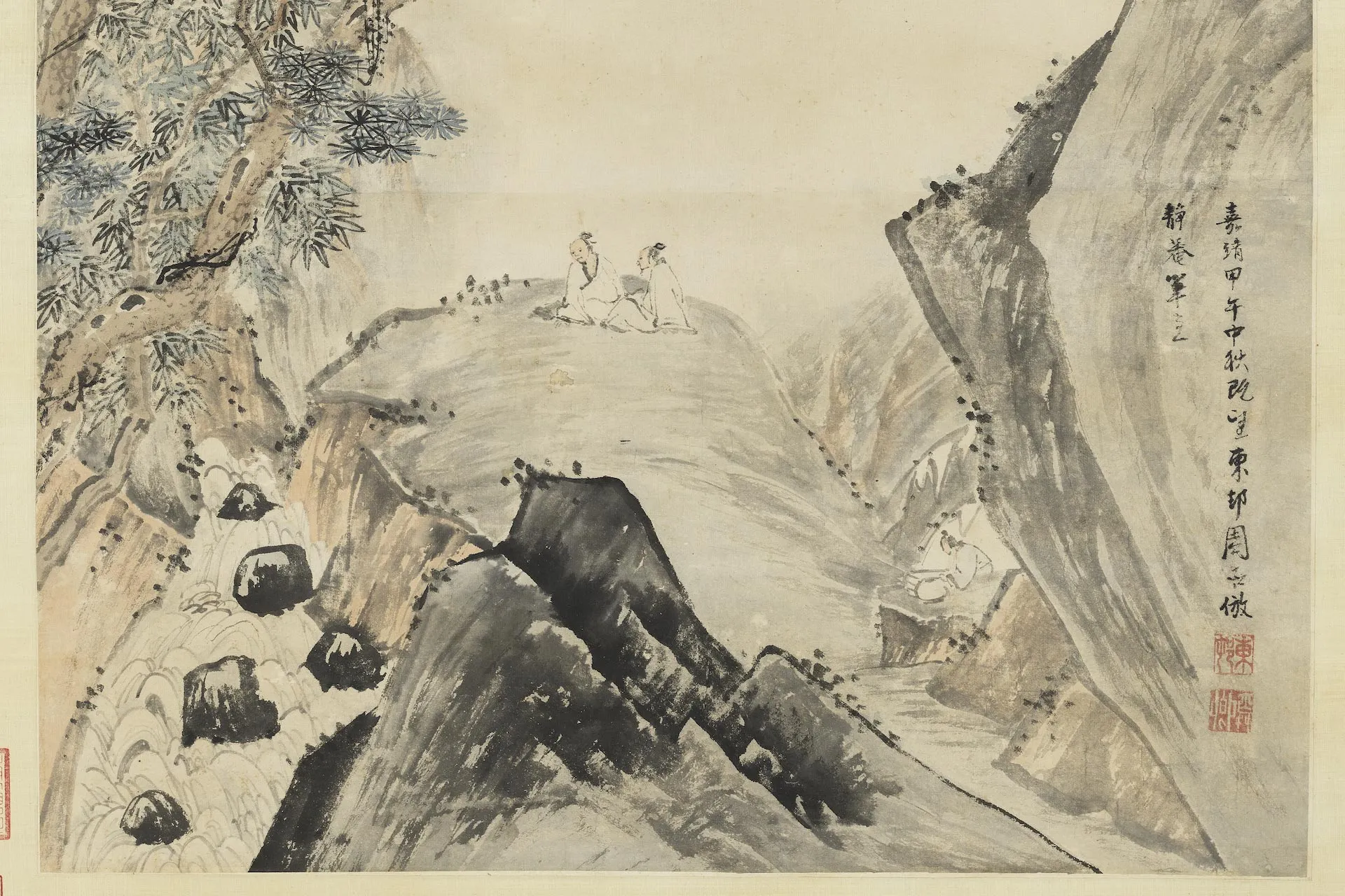 周臣山水画《松泉诗思图》局部 (3)